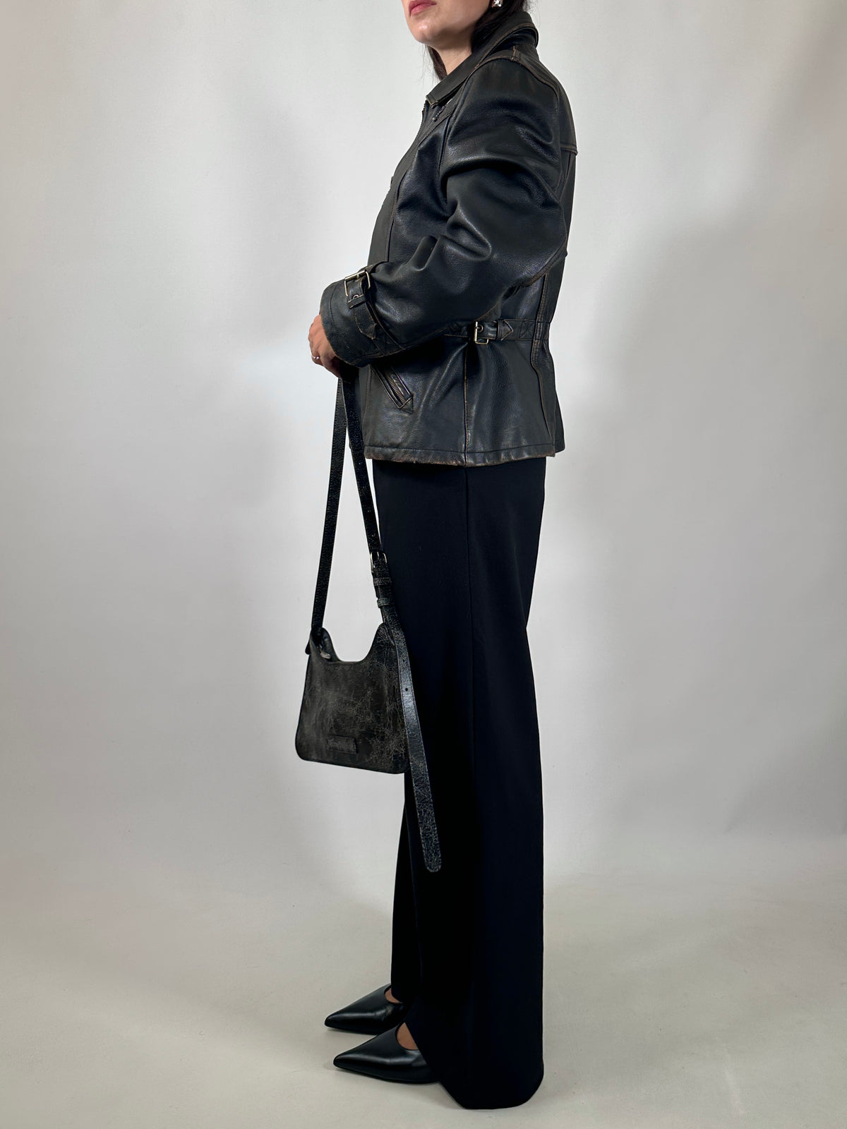 Vintage Distressed Leather Jacket