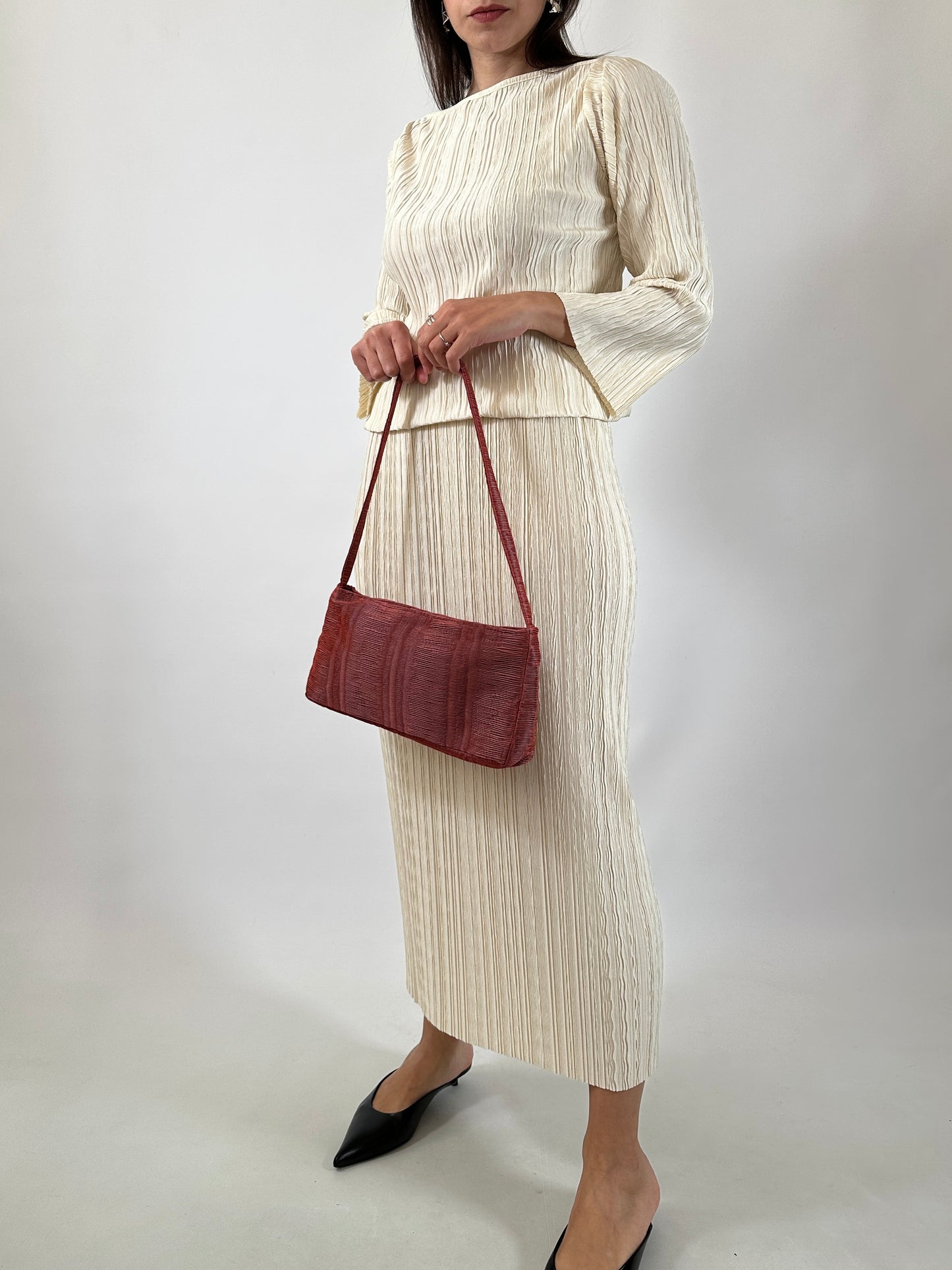 Pleated Top & Skirt Set
