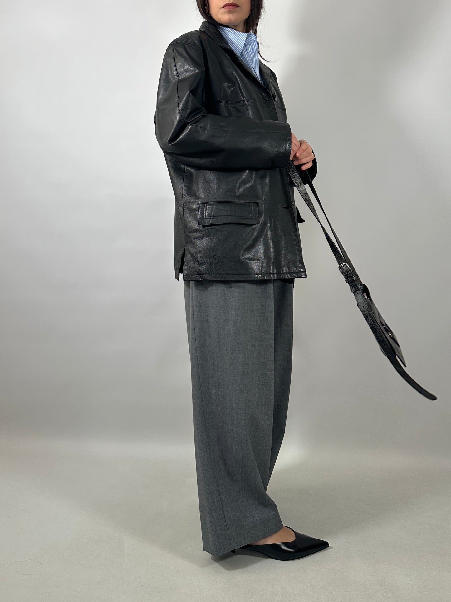 Classic Vintage Black Leather Jacket