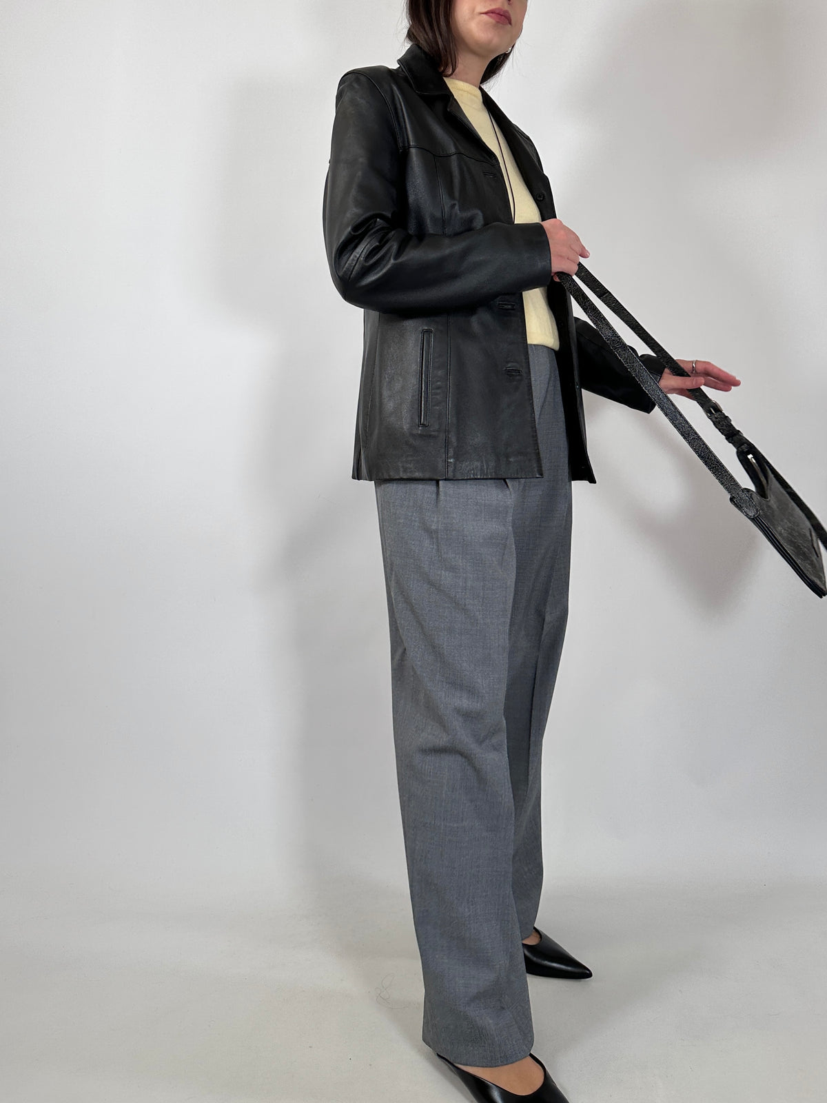 Black Lambskin Fitted Jacket