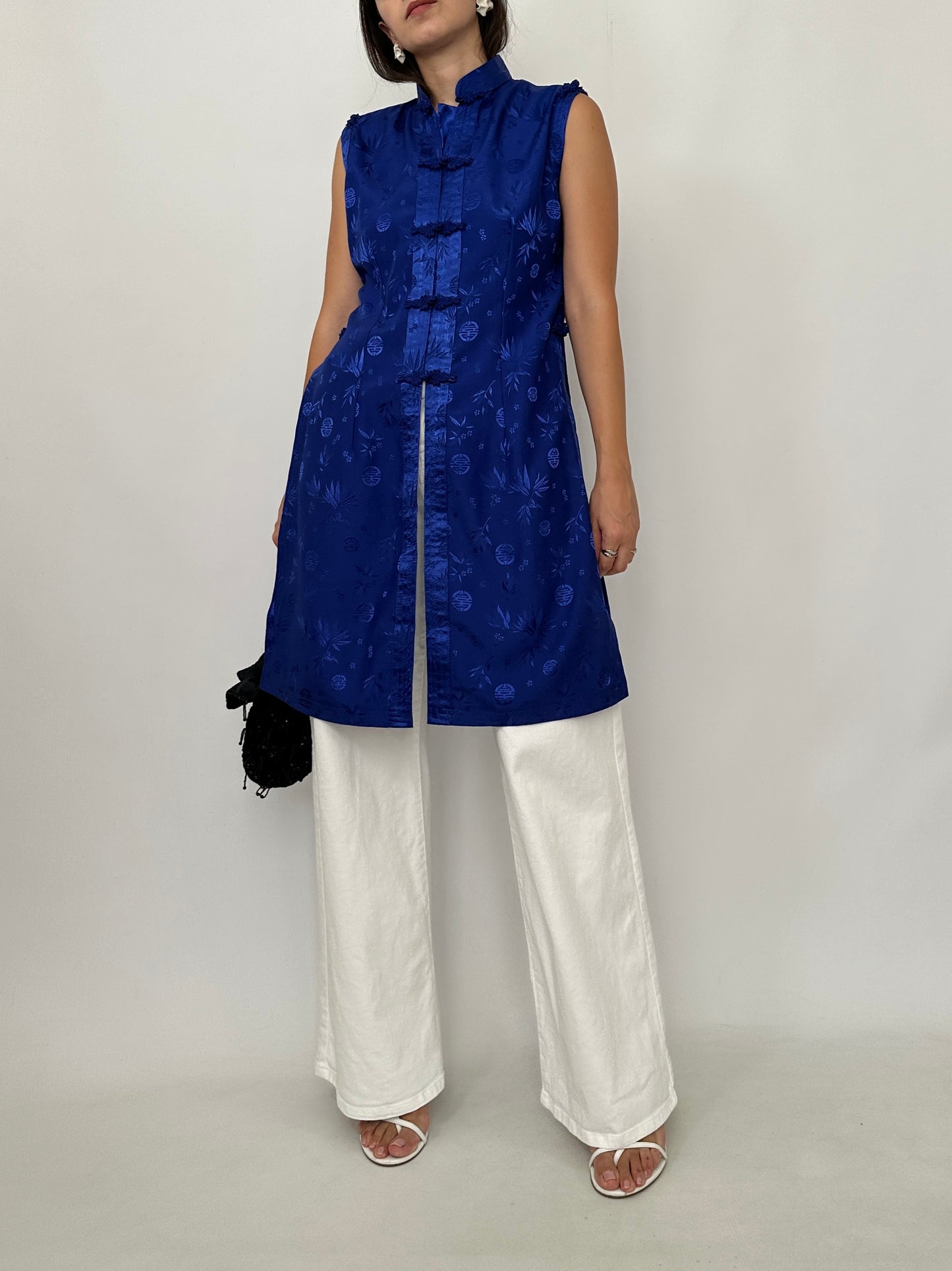 Blue Oriental Silk Top