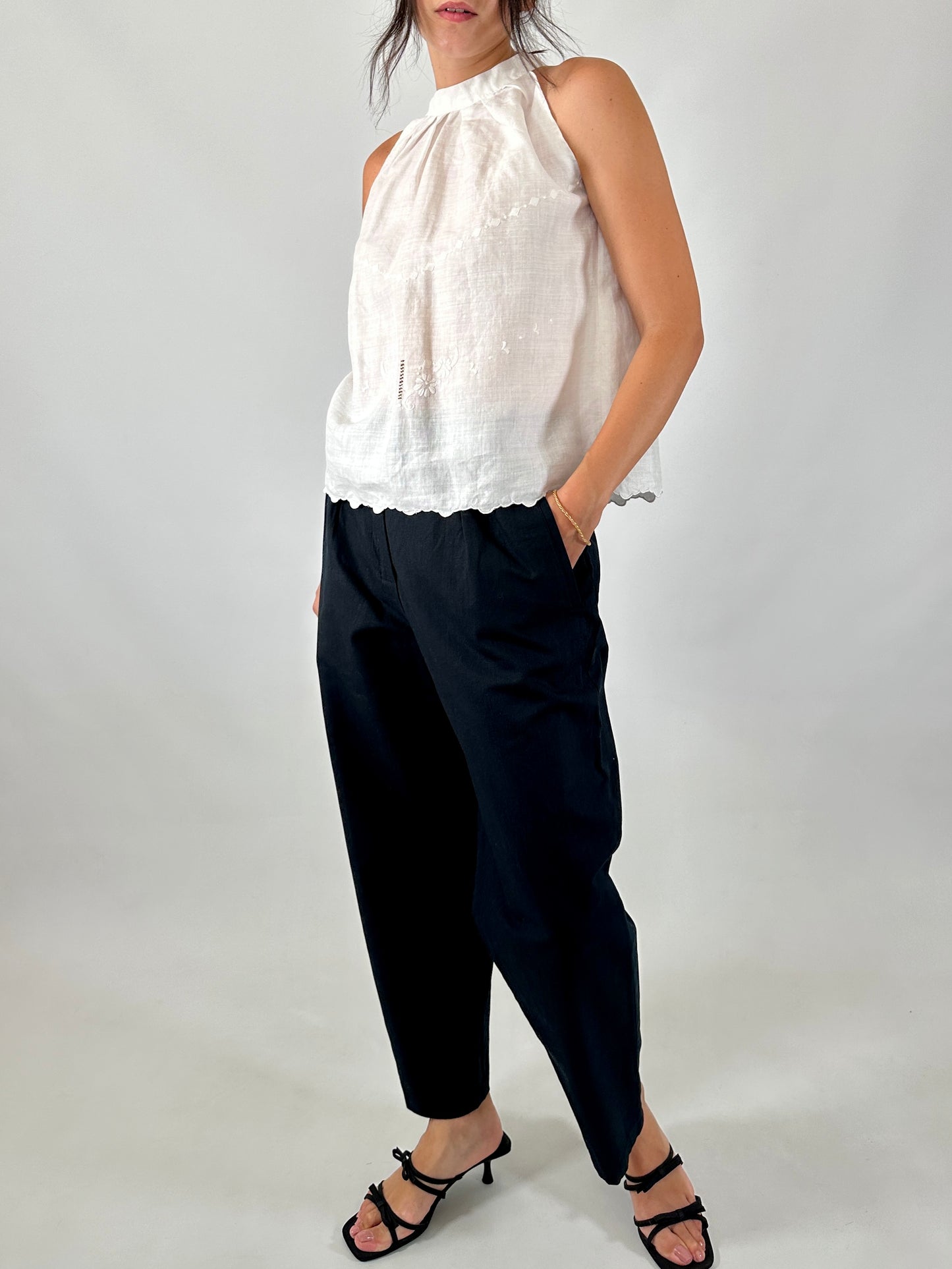 Vintage linen halter neck top