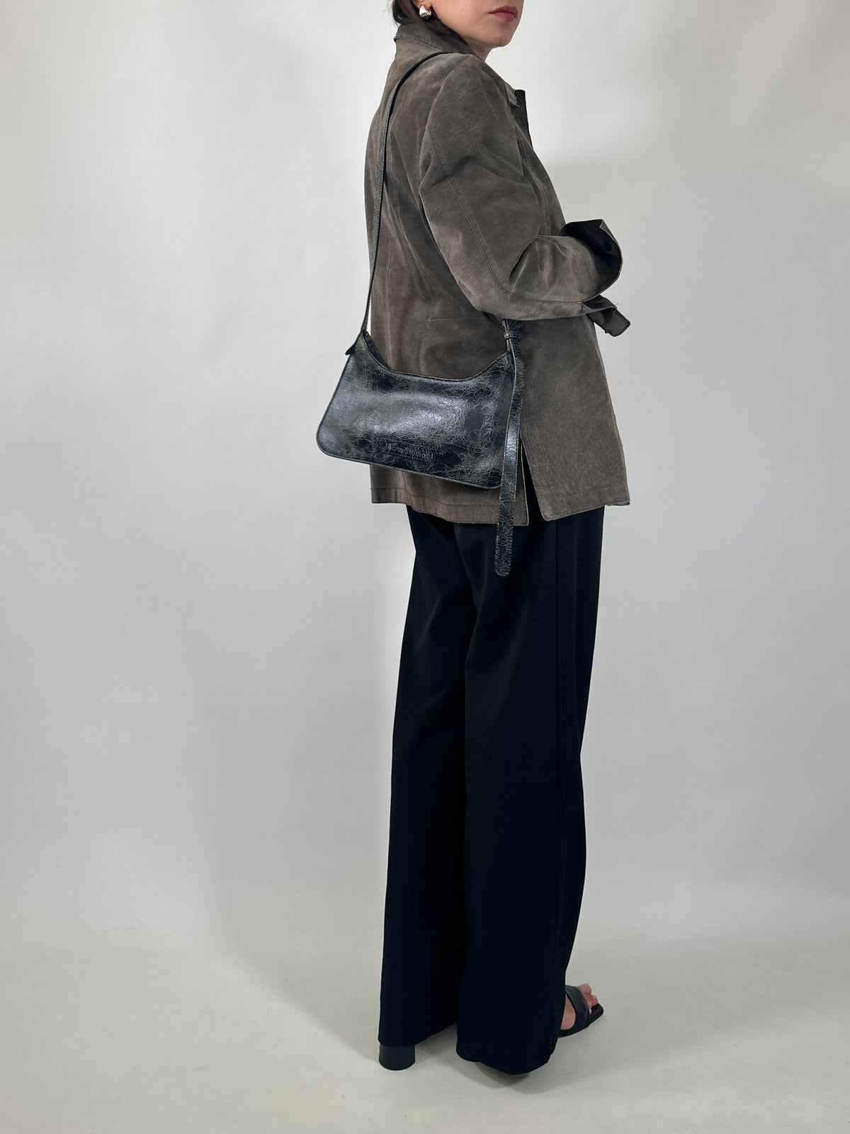 Vintage Grey Suede Leather Jacket