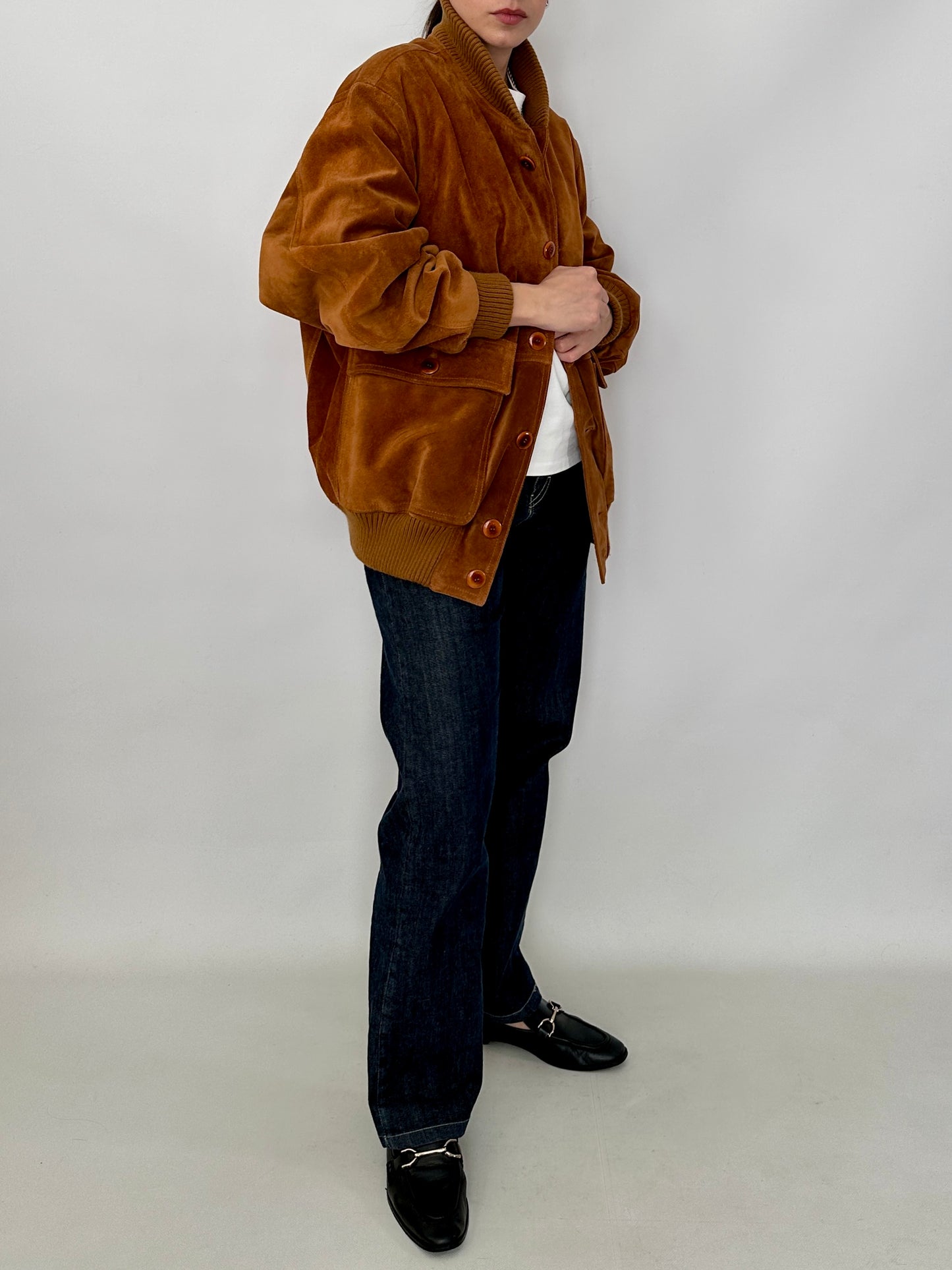 Vintage suede bomber jacket