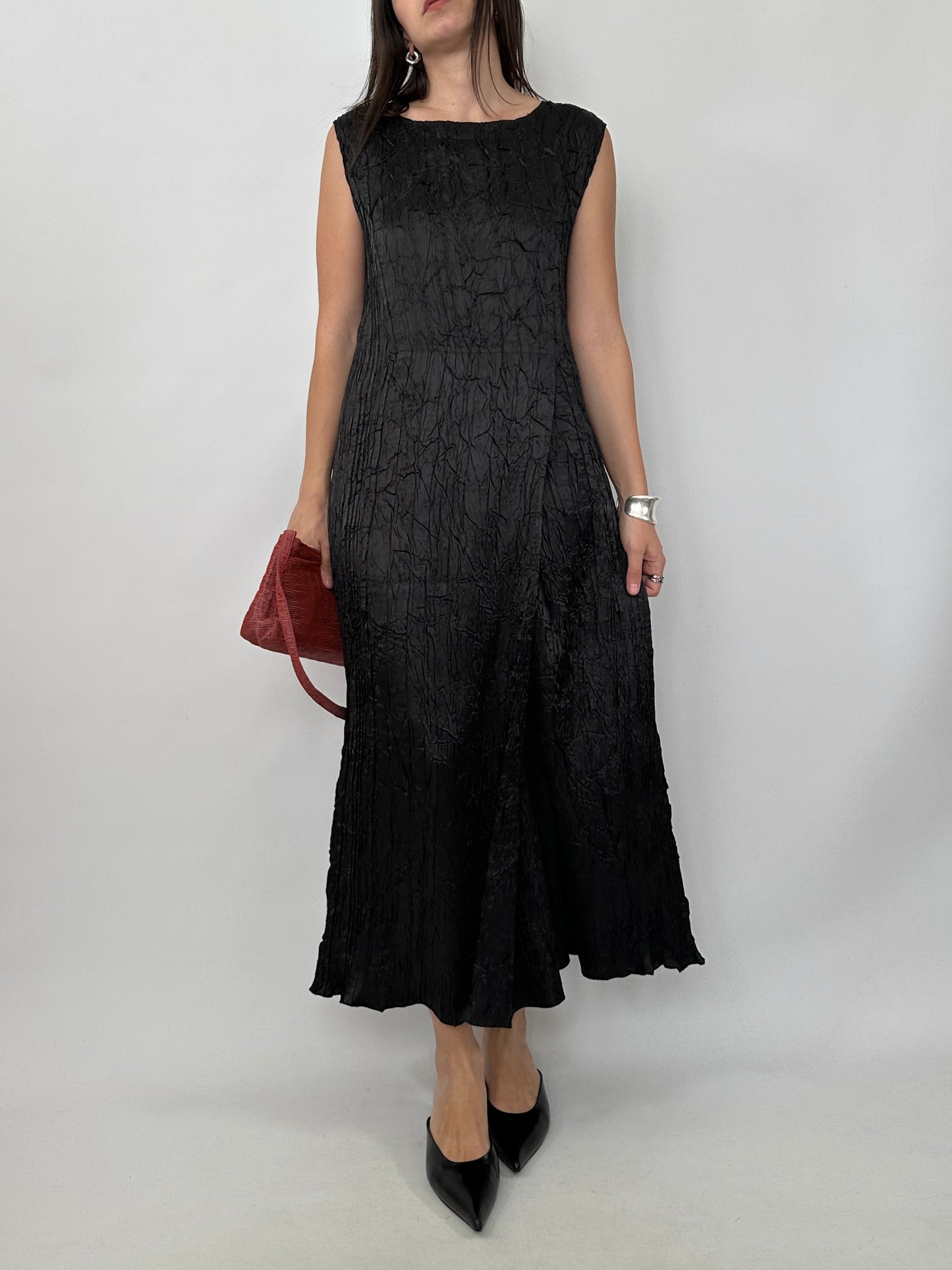 Textured Crinkle Maxi Dress