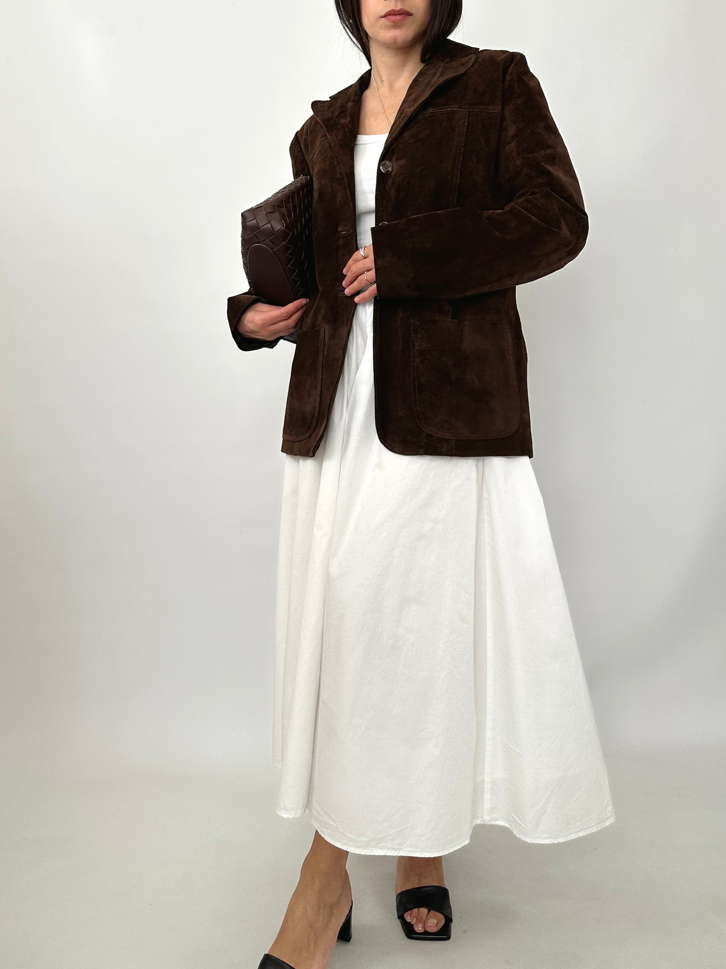 Chocolate Brown Suede Leather Jacket