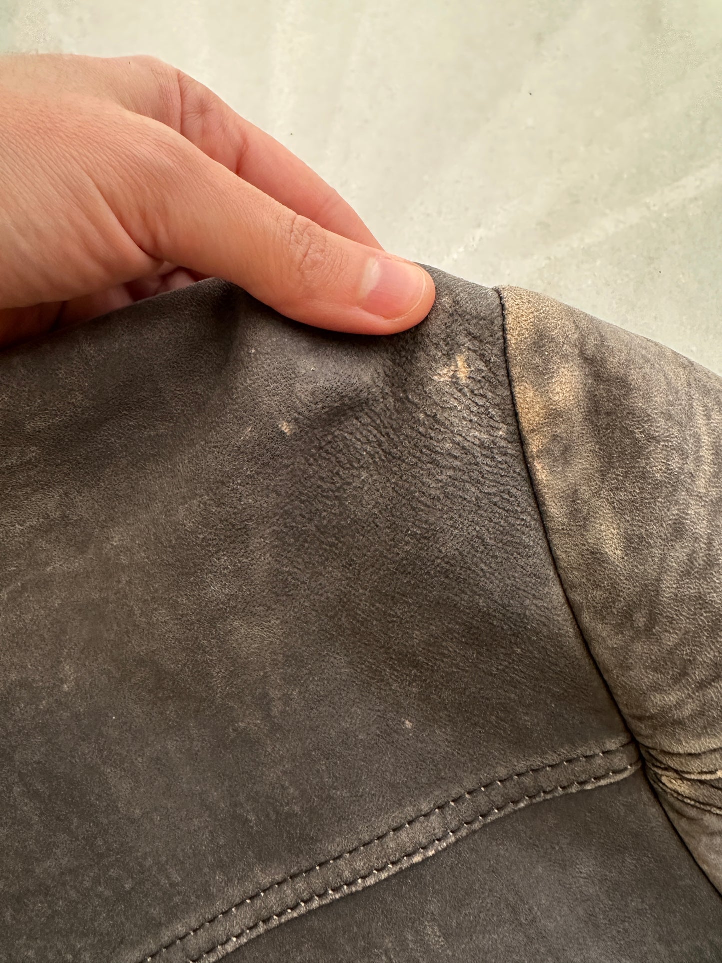 Boss distressed leather racer jacket