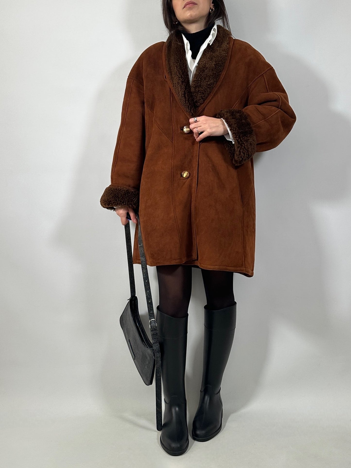 Vintage Shearling Suede Coat