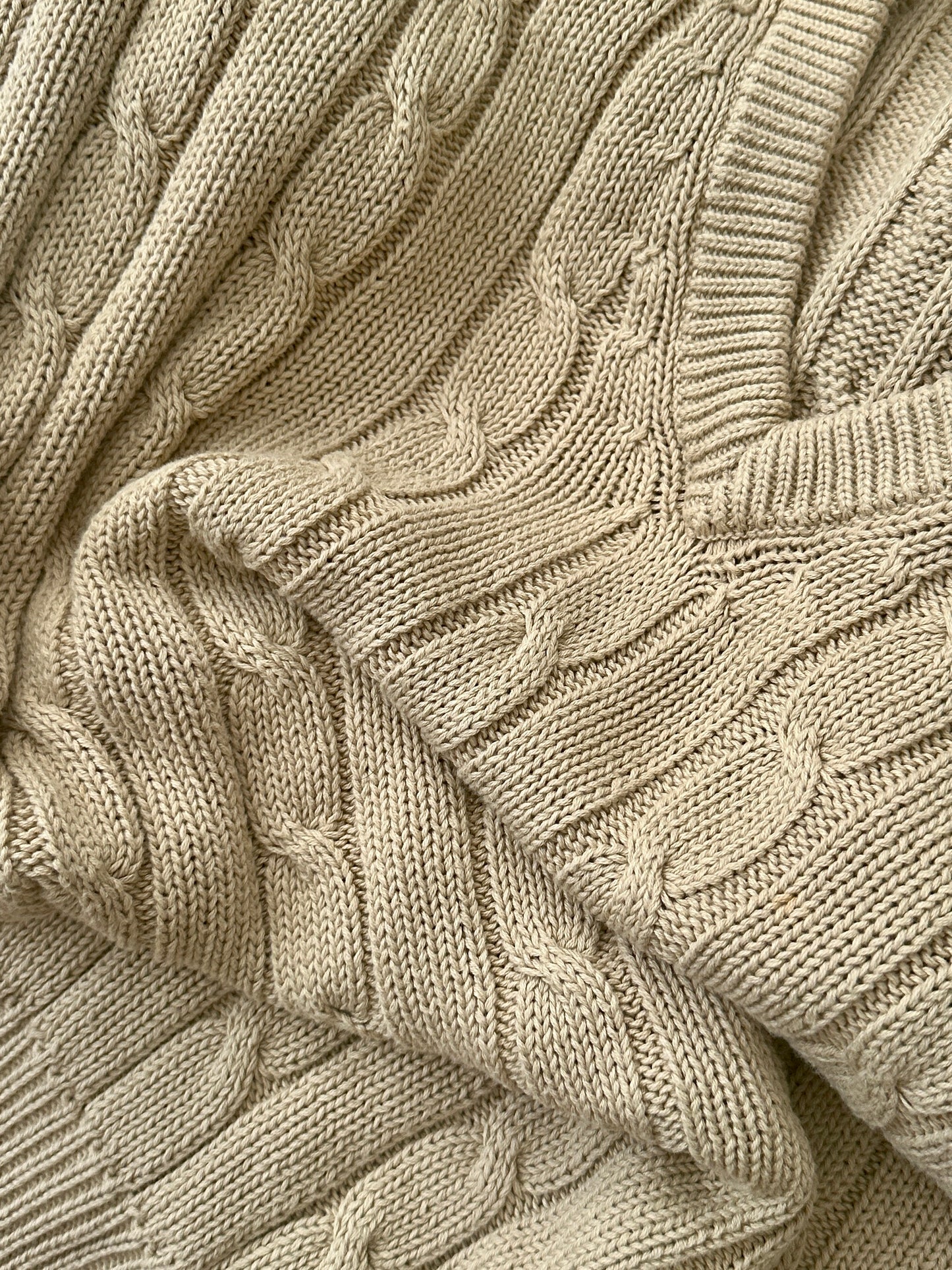 Cable-knit cotton sweater