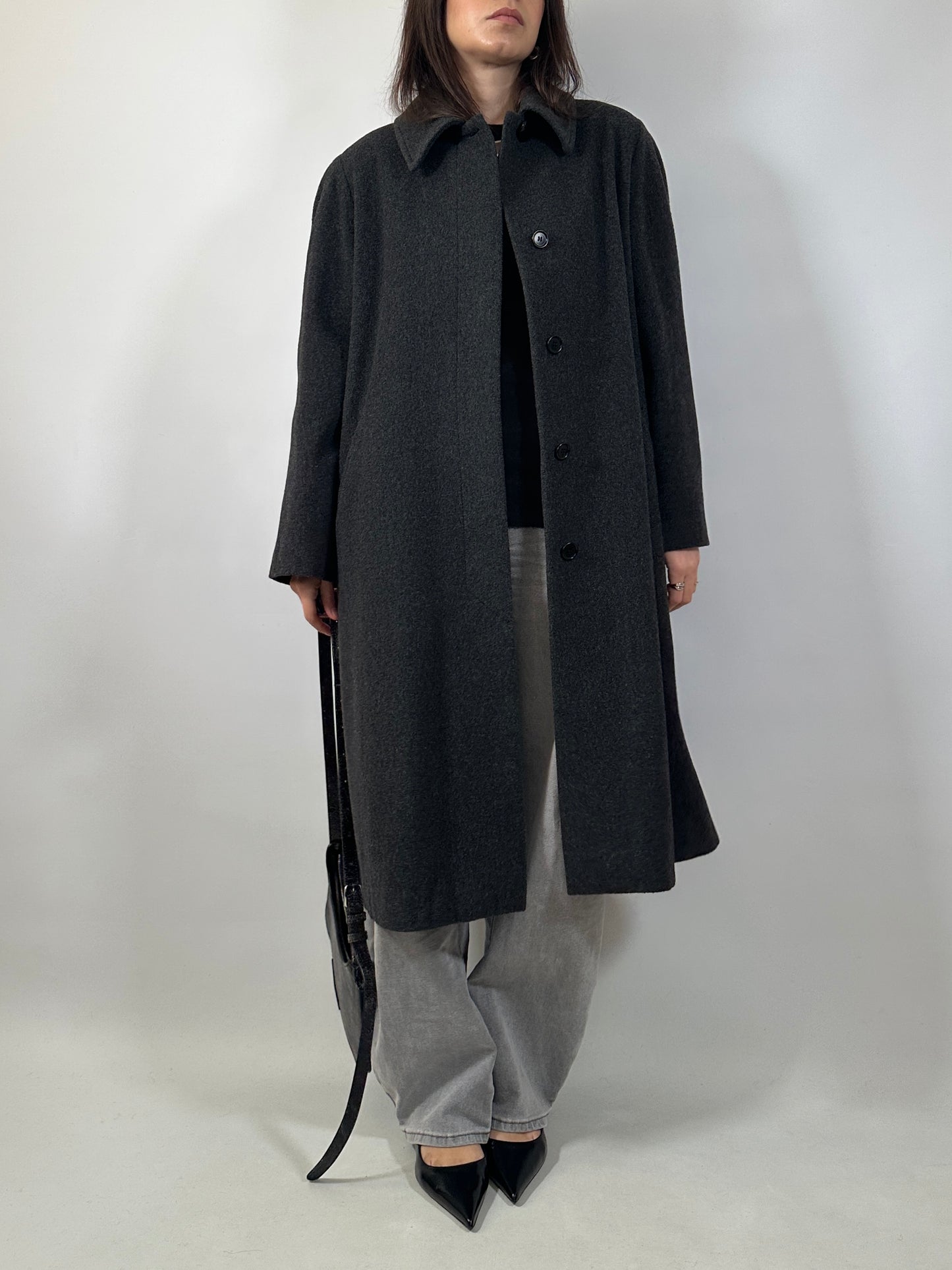 Classic Vintage Grey Wool Coat