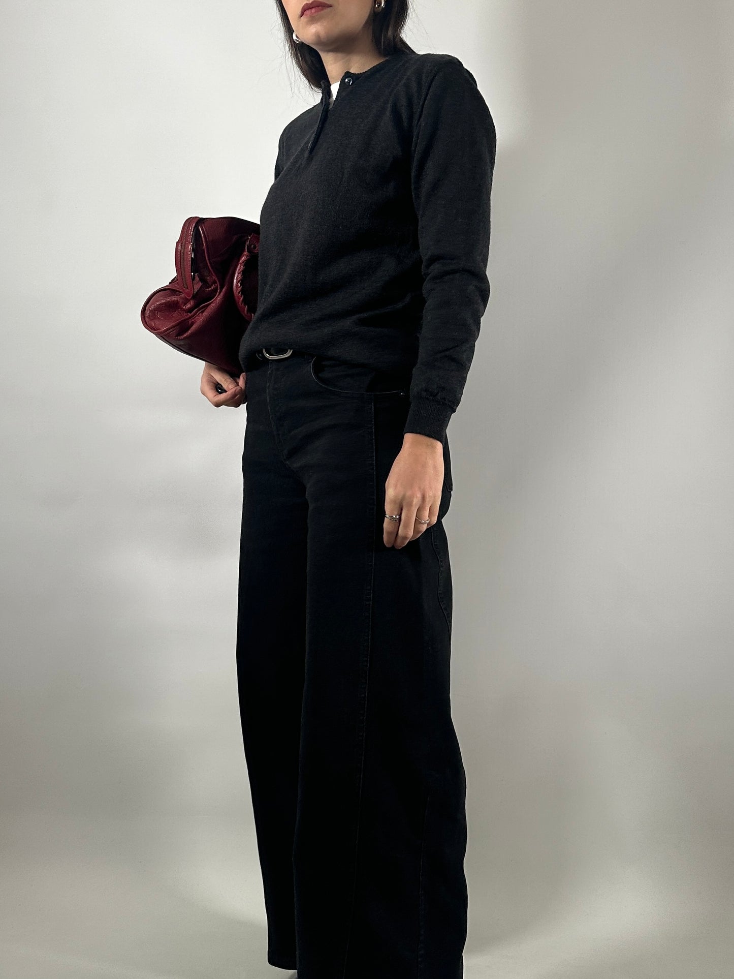 Merino Wool Henley Sweater