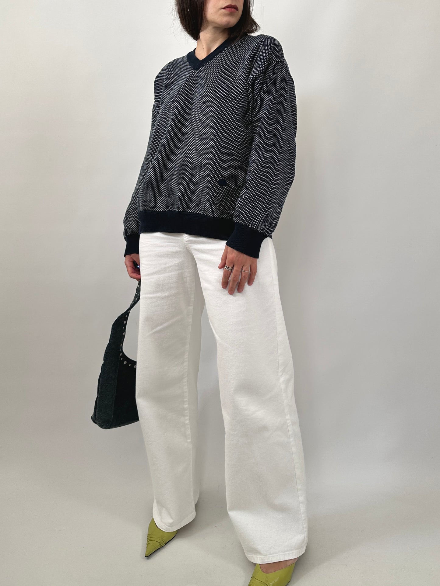 Vintage Valentino Microdot Pure Cotton Sweater