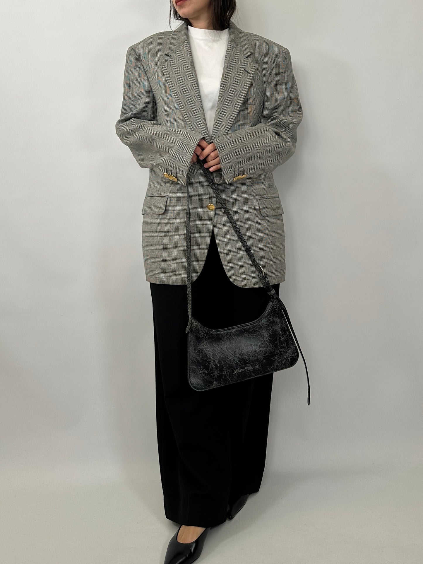 Vintage Valentino Check Wool Blazer