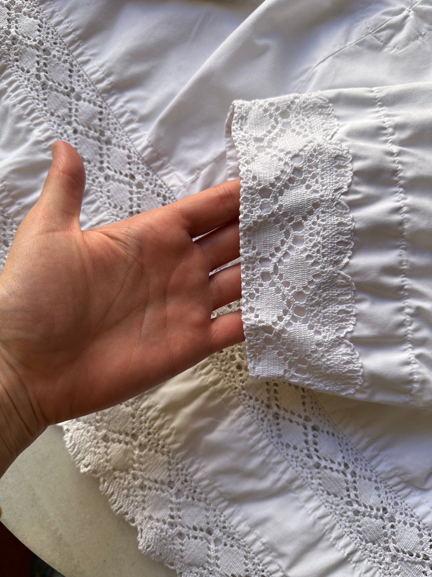Vintage crochet panel blouse