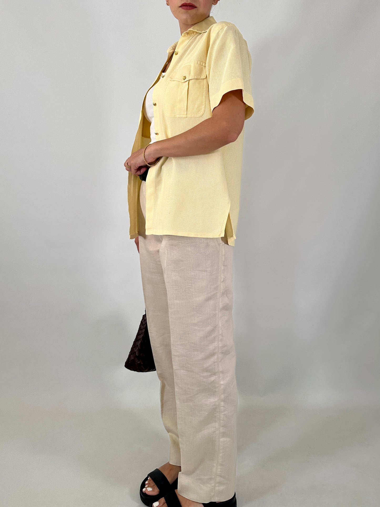 Max&co tailored linen-blend pants