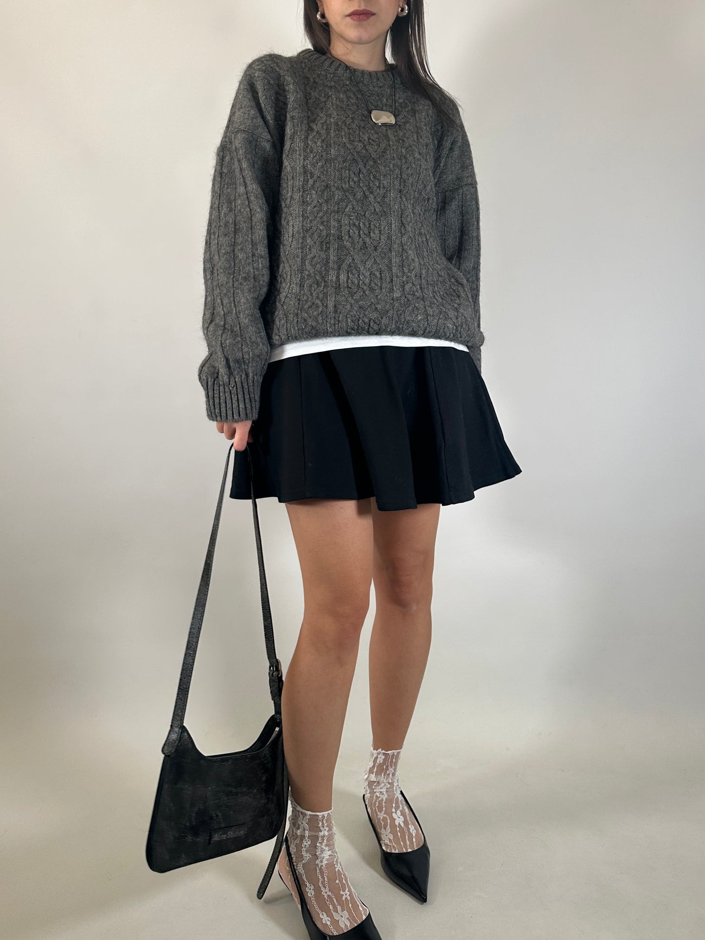 Vintage Cable Knit Wool Sweater