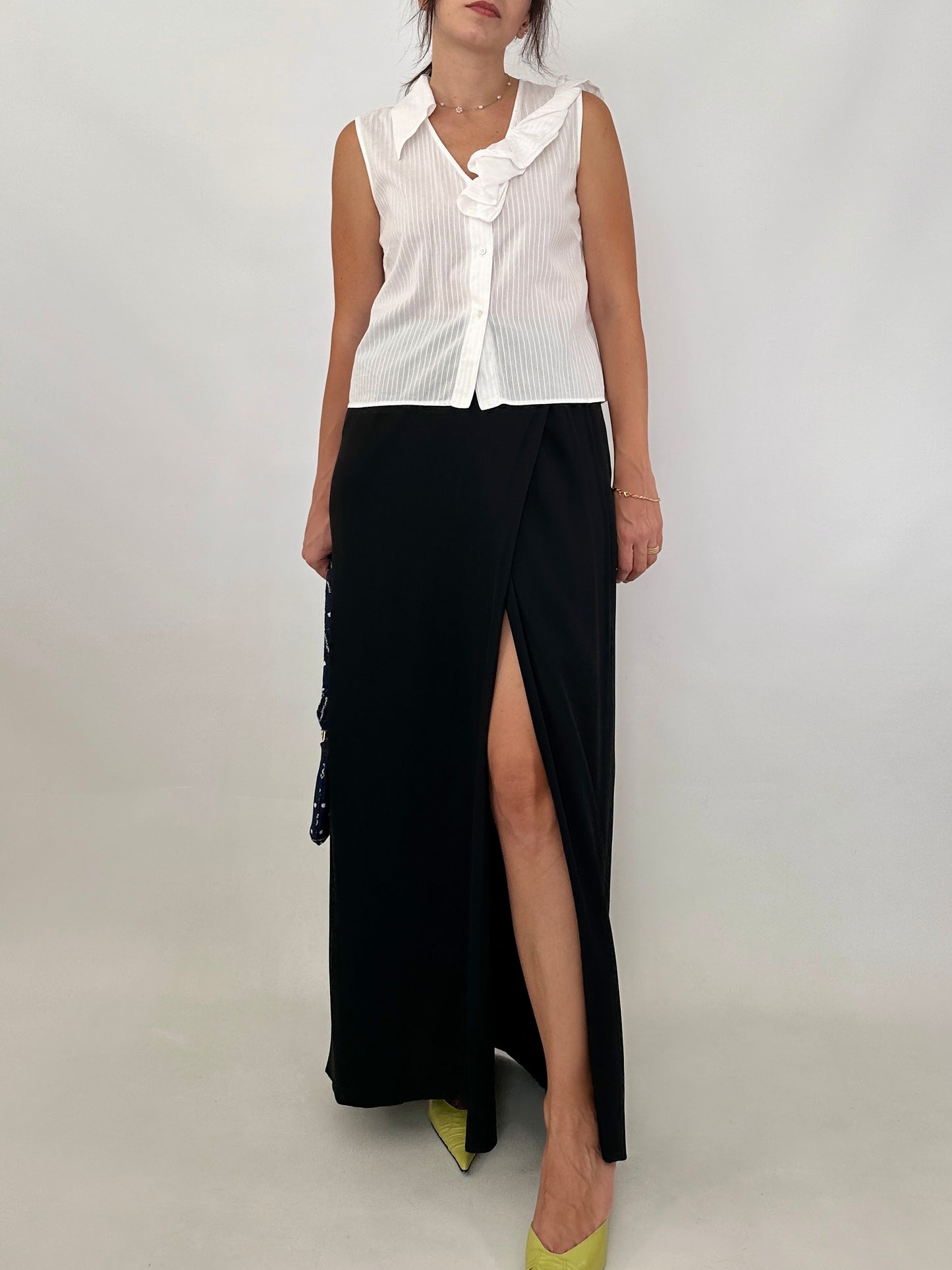 Ferré black silk-blend maxi skirt