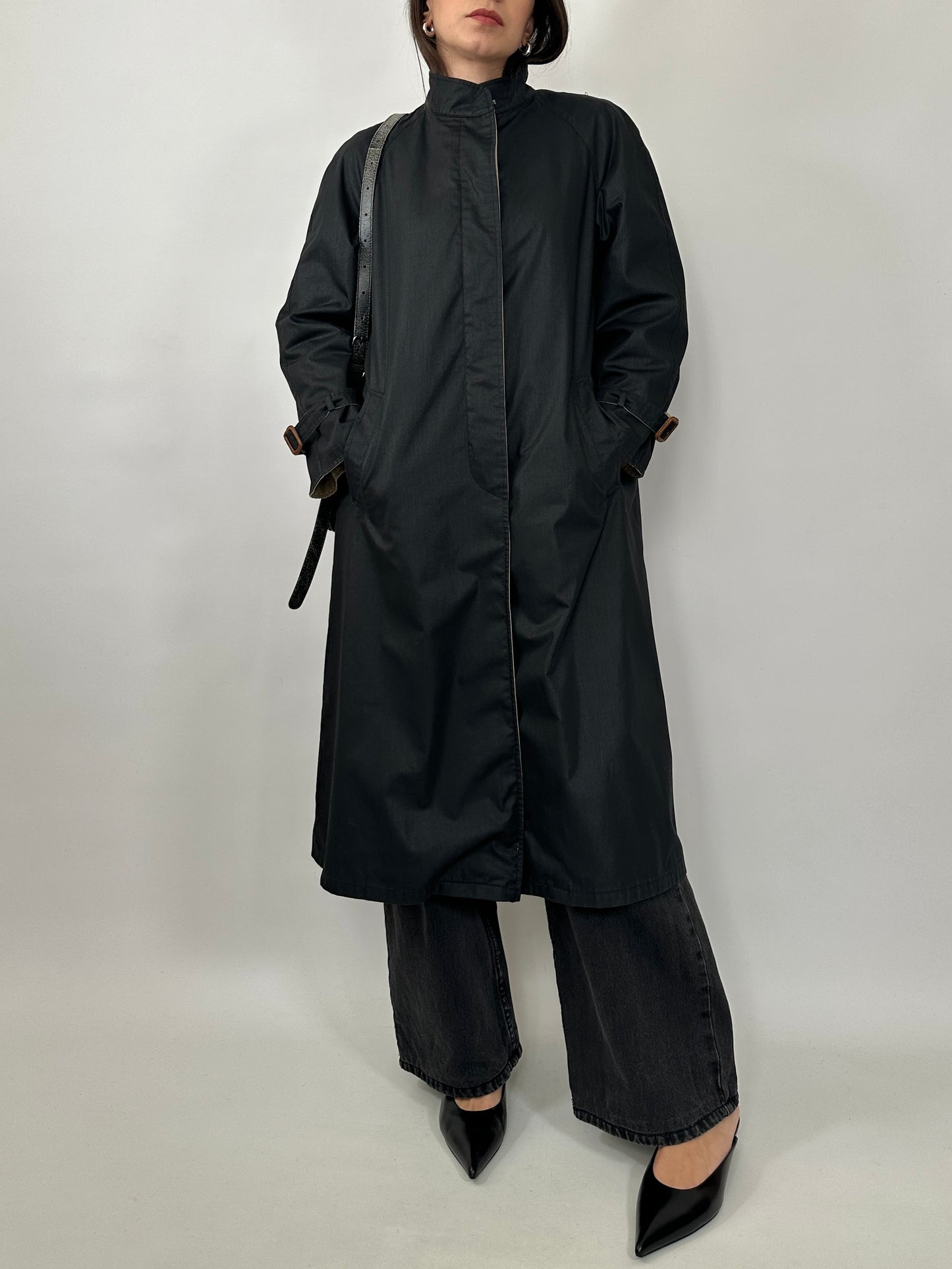 Vintage Reversible Lightweight Coat - Beige/Black