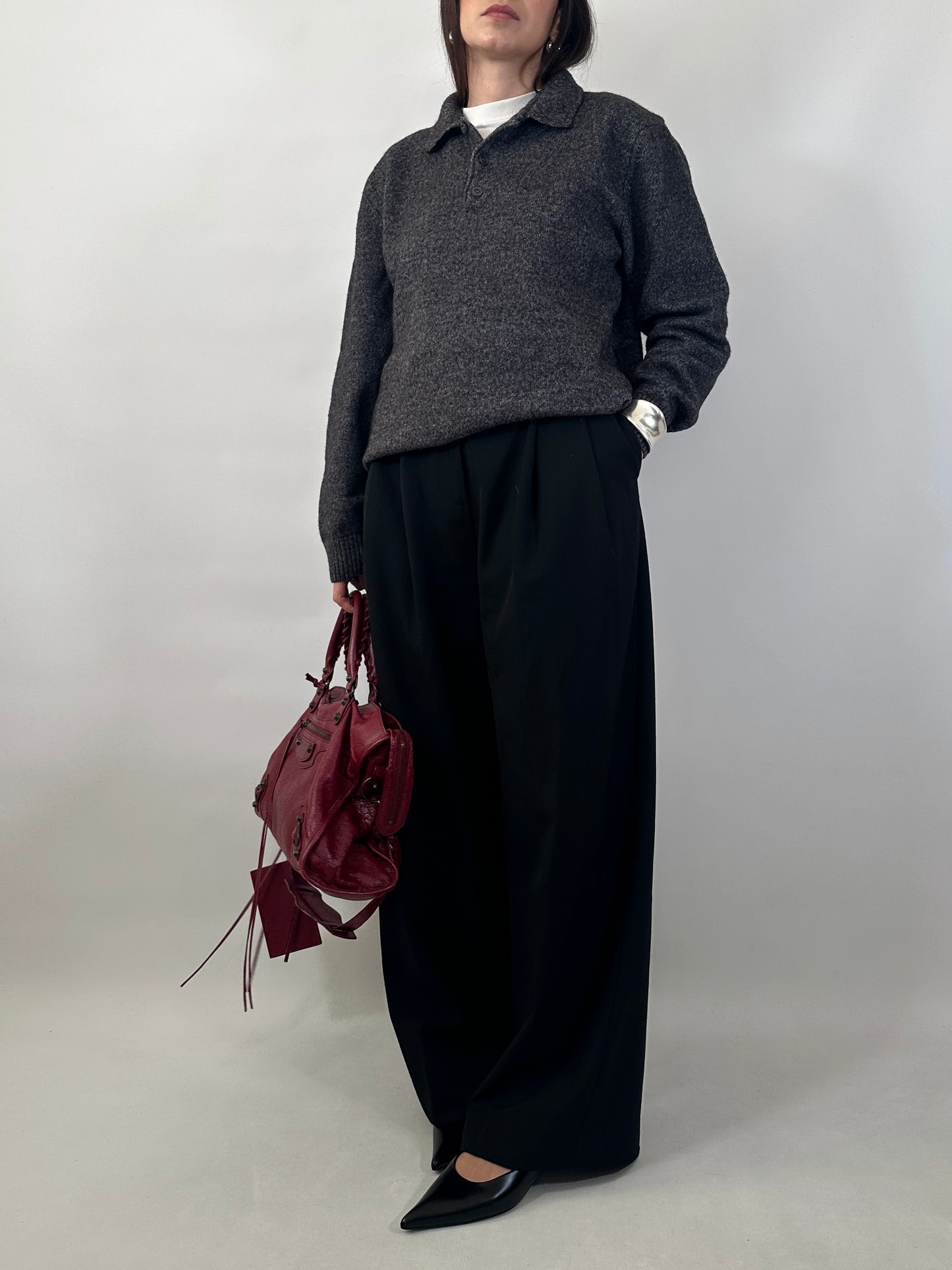 Wool&Alpaca Polo Collar Sweater