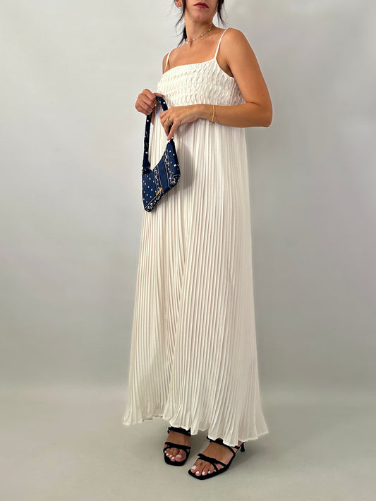 Vintage Gianfranco Ferré pleated white dress