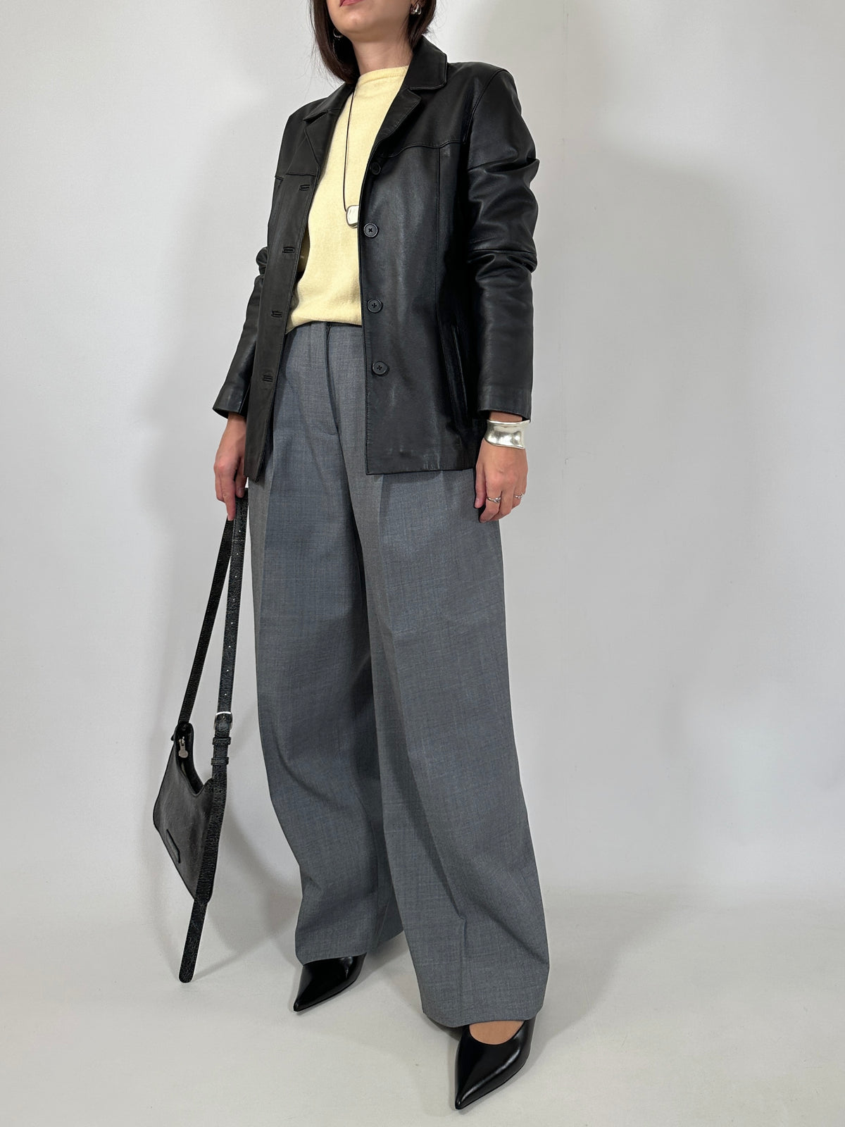 Black Lambskin Fitted Jacket