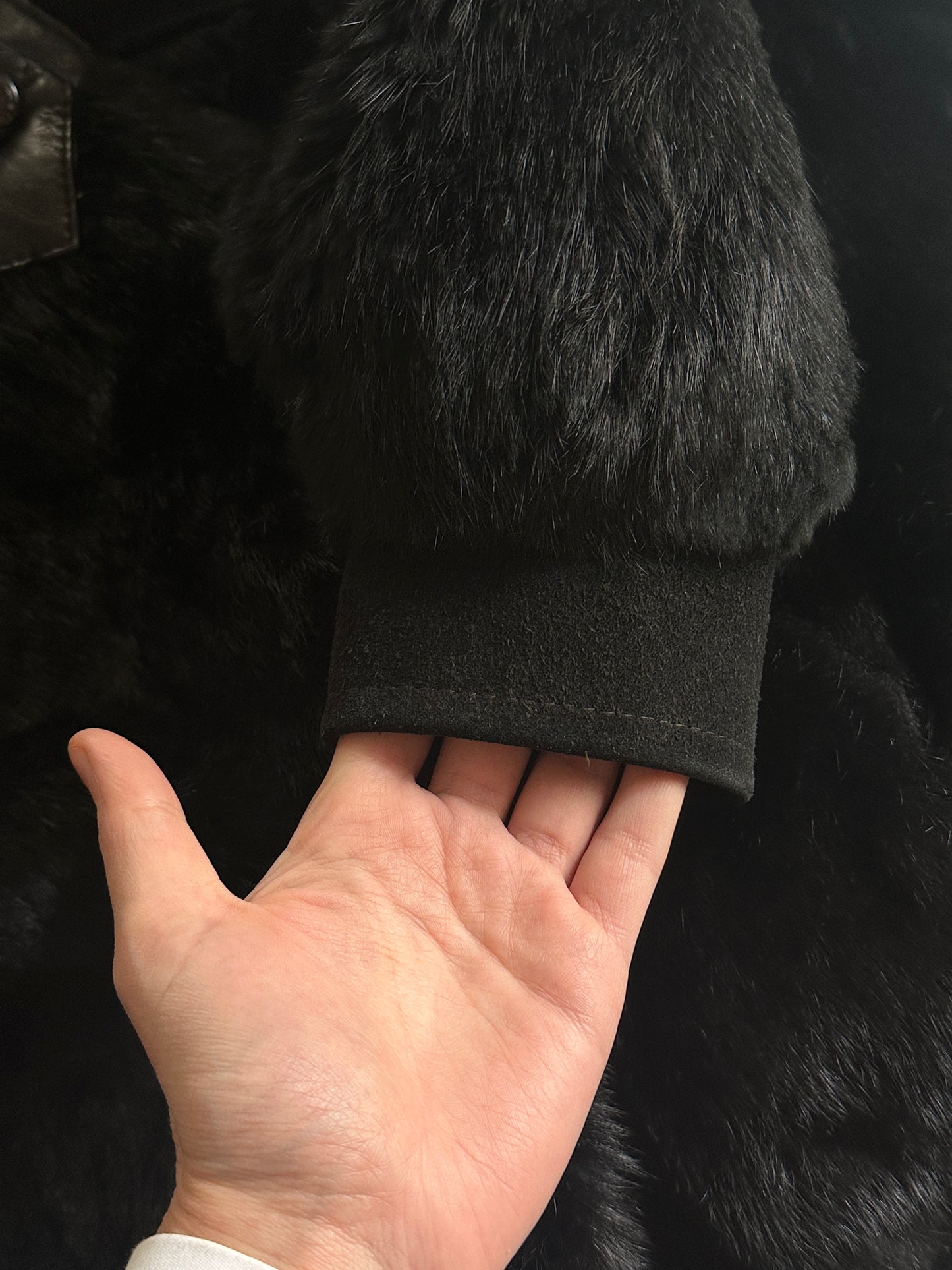 Vintage Fur & Leather Panel Jacket