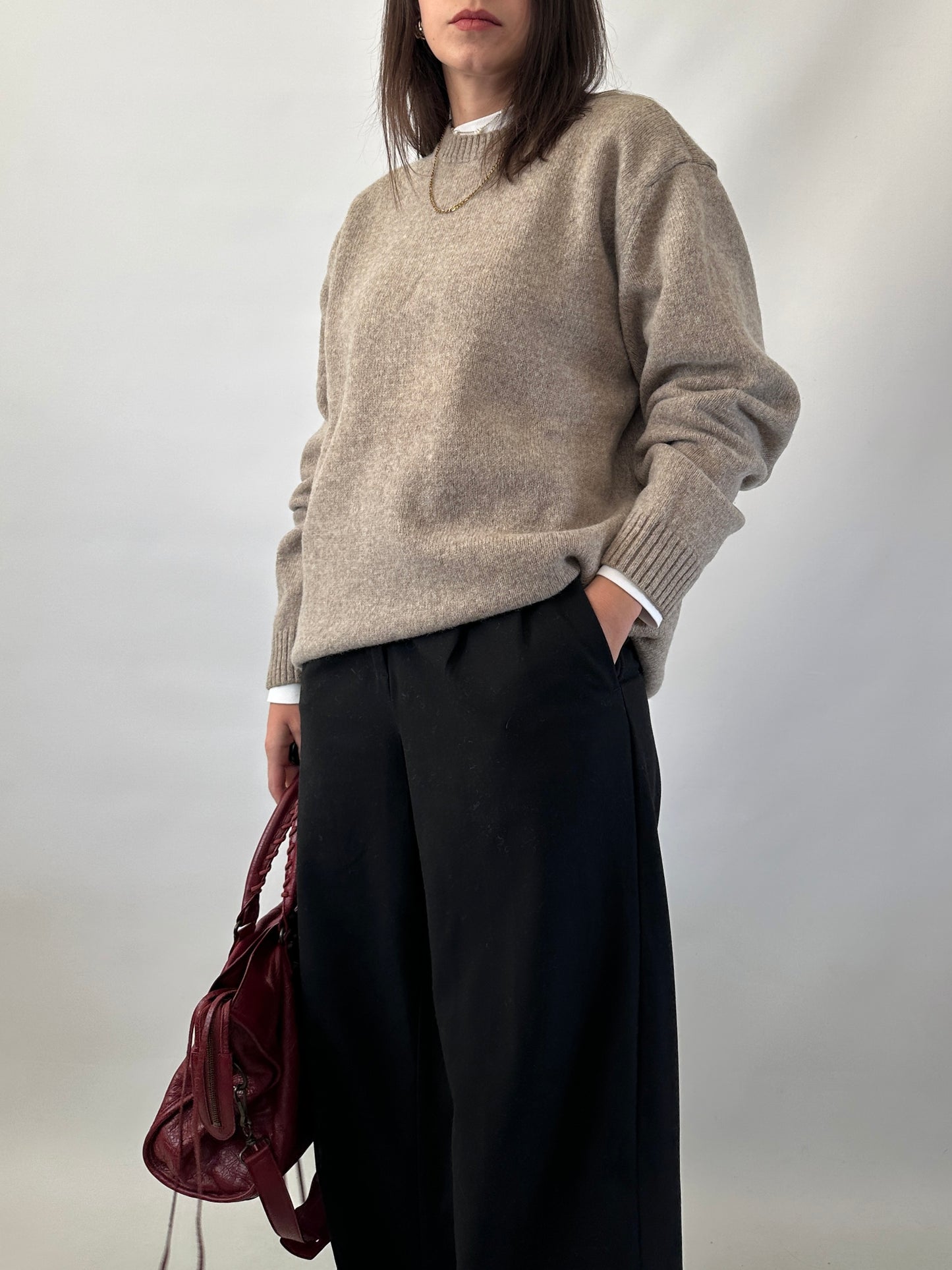 Pure wool oversized sweater