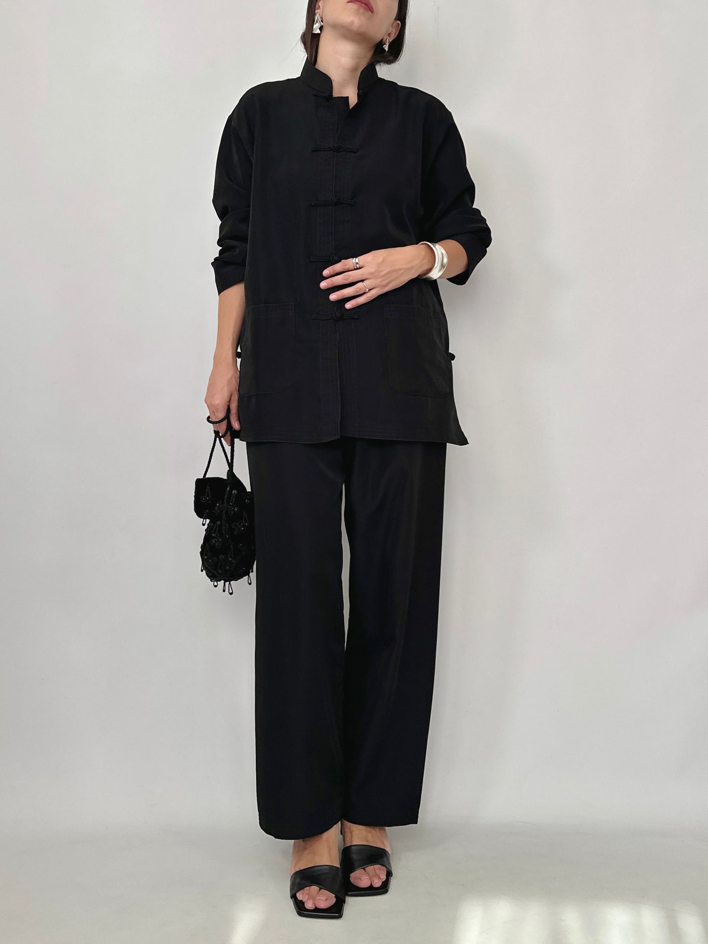 Black Silk Tang Set