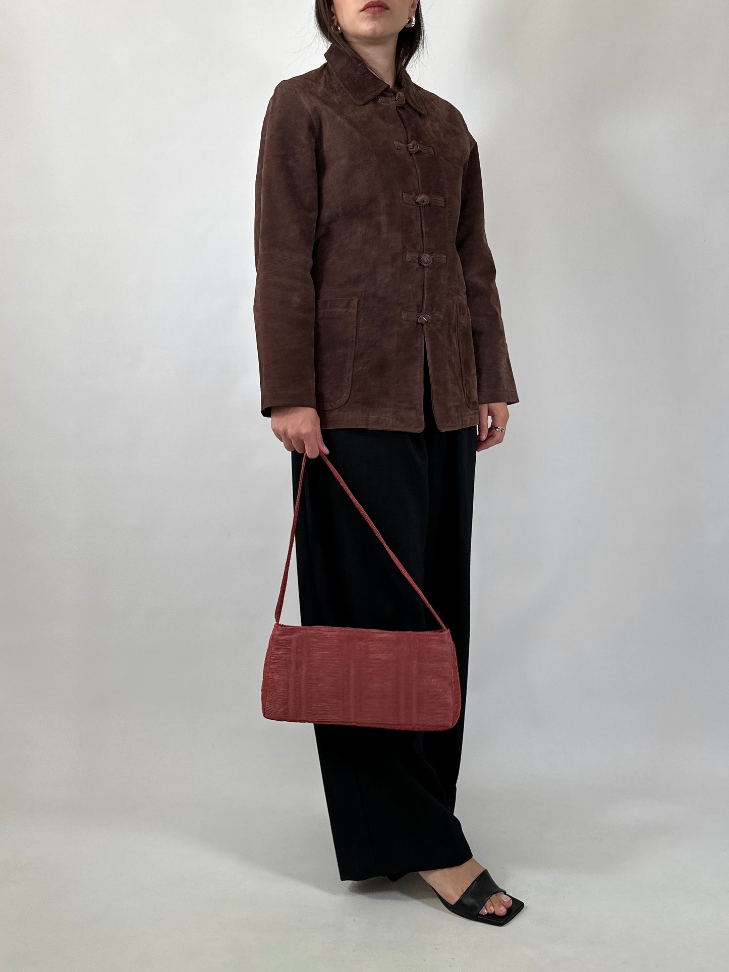 Leather Jacket with Frog Closure