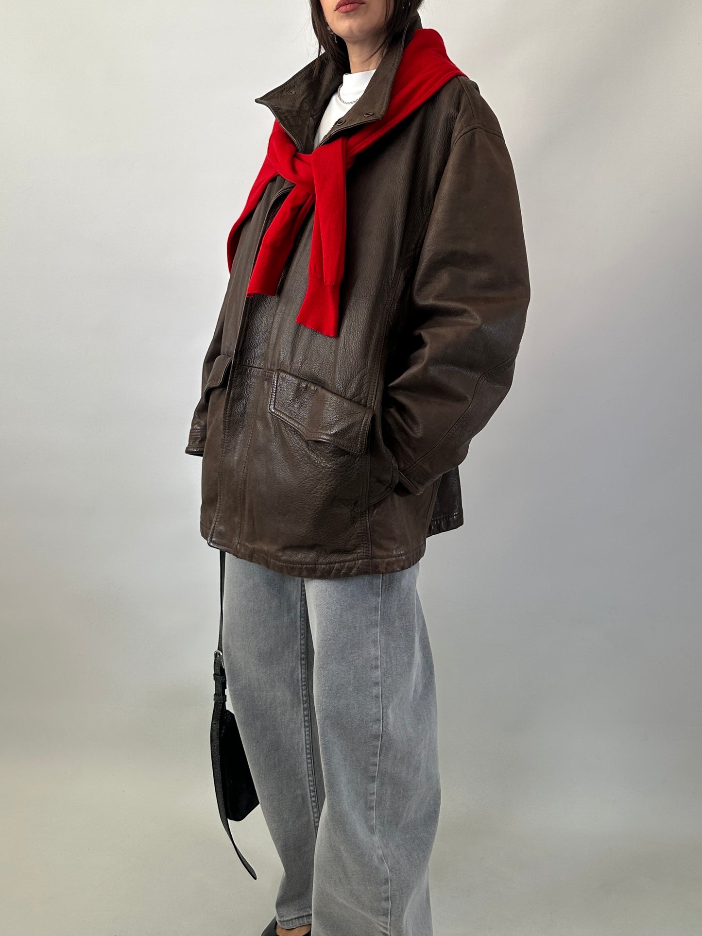 Valentino vintage real leather field jacket