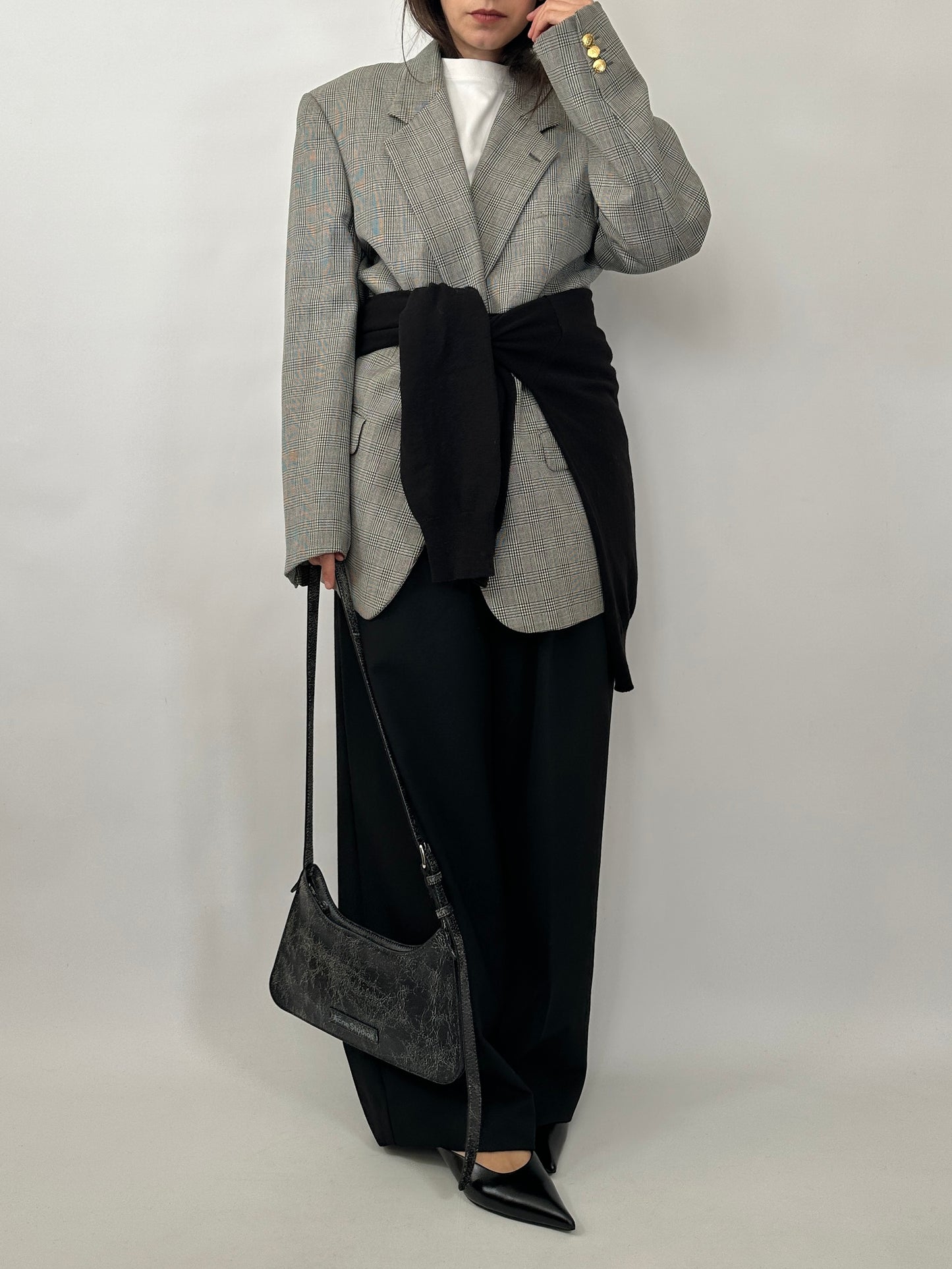 Vintage Valentino Check Wool Blazer