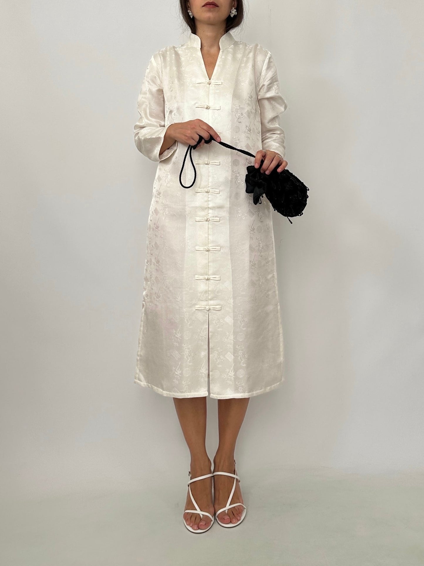 White Silk Oriental Dress - New with Tag