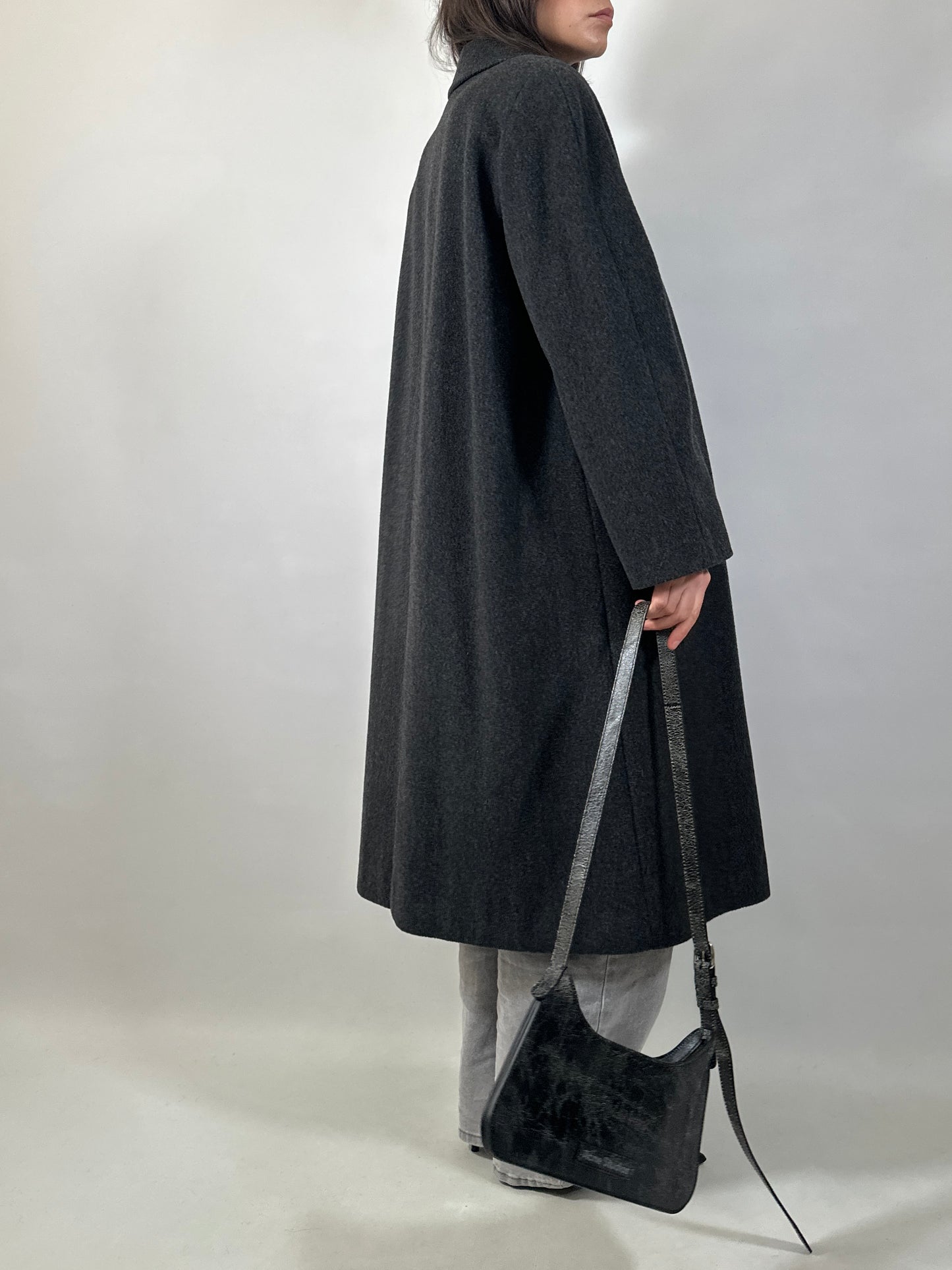 Classic Vintage Grey Wool Coat