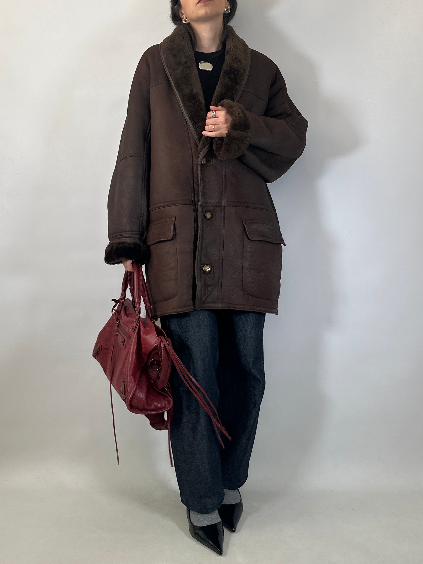Vintage Brown Shearling Jacket