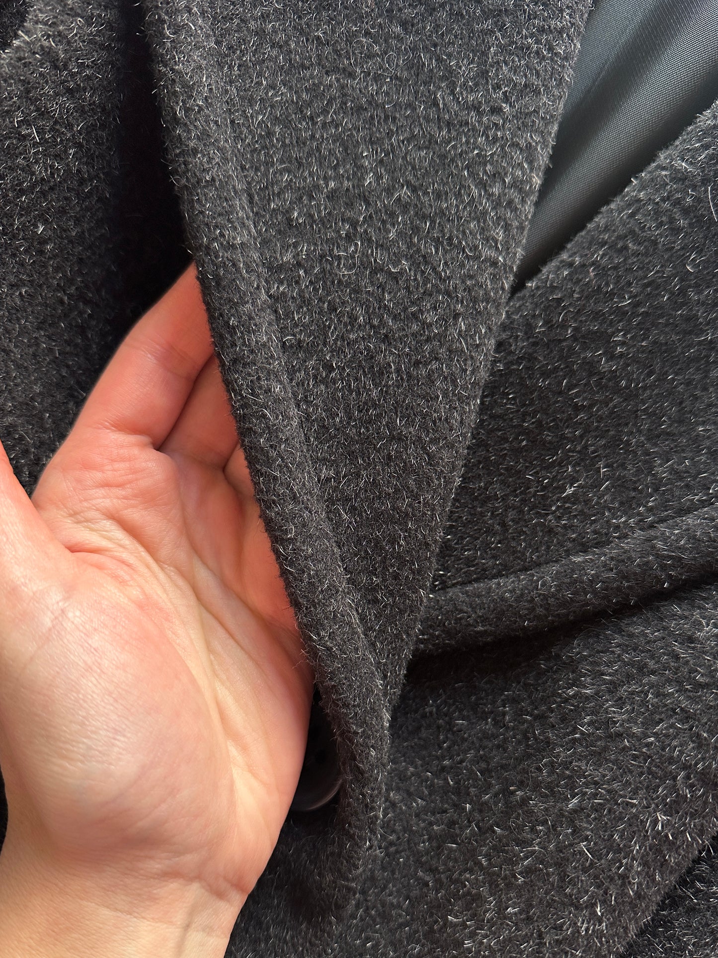 Grey Mohair Oversized Coat
