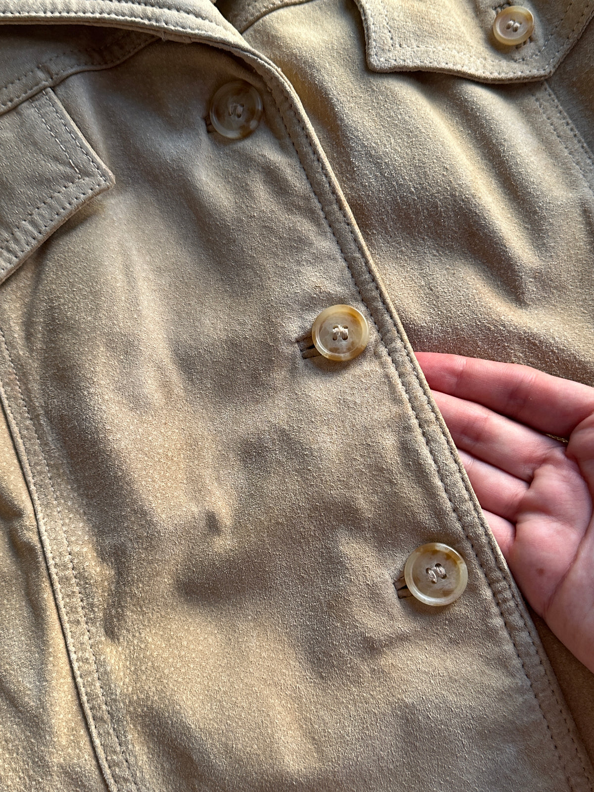 Beige Suede Safari Jacket