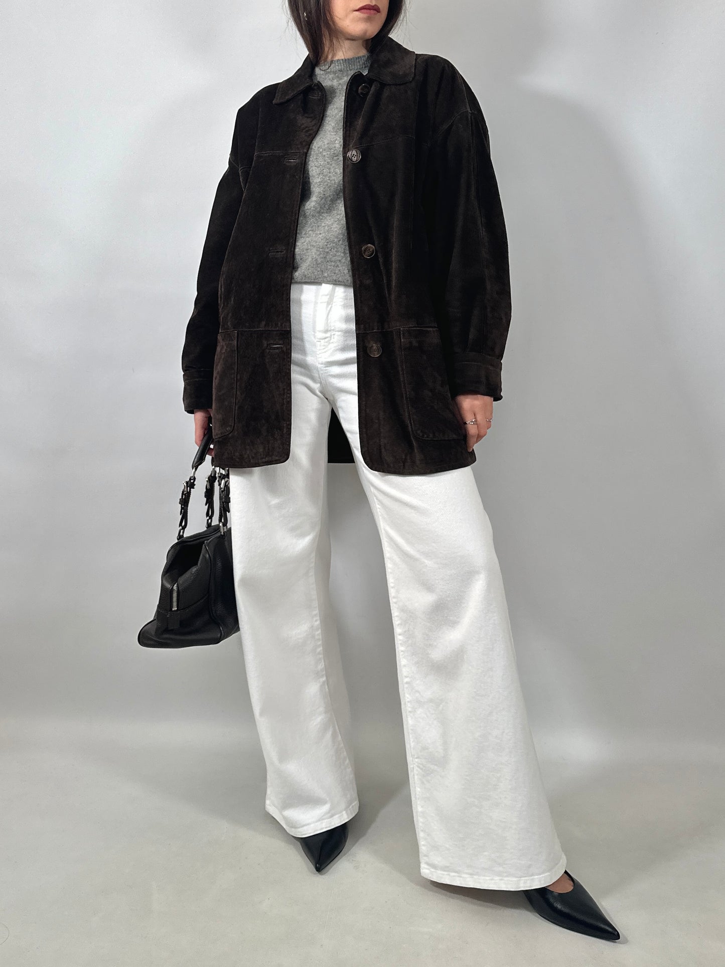 Vintage Suede Button-Up Jacket