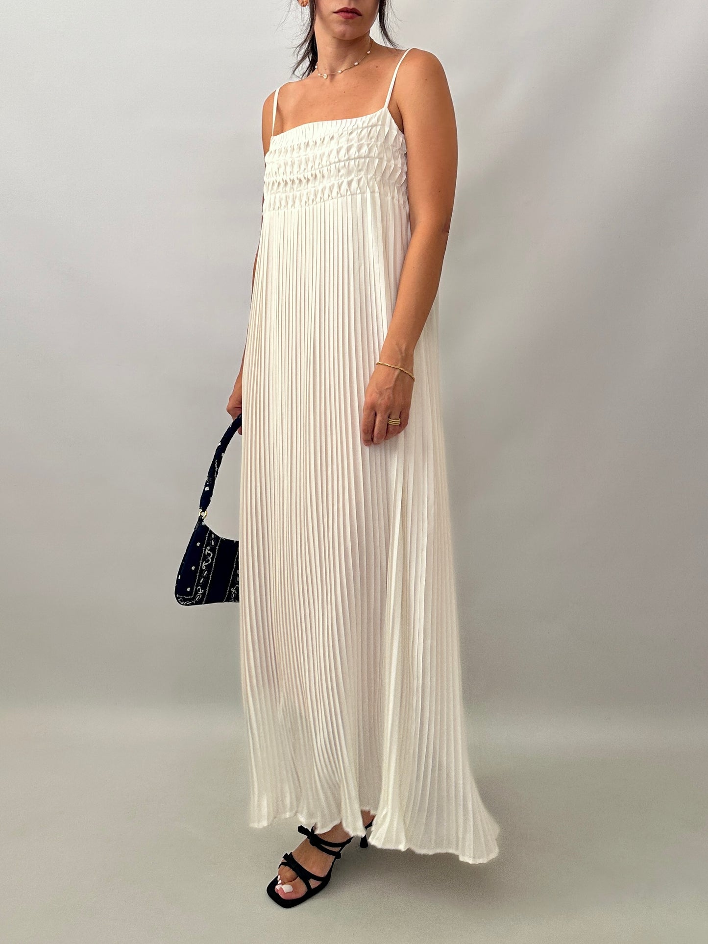 Vintage Gianfranco Ferré pleated white dress