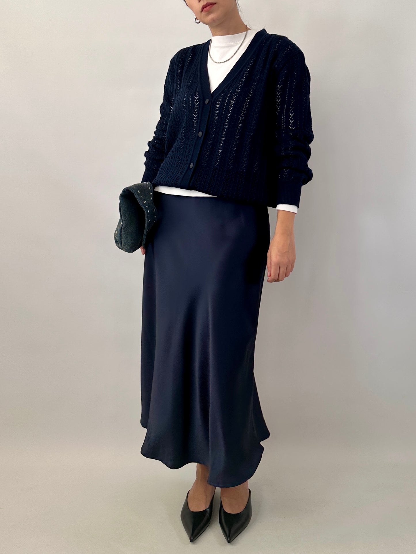 Romantic vintage pointelle cardigan