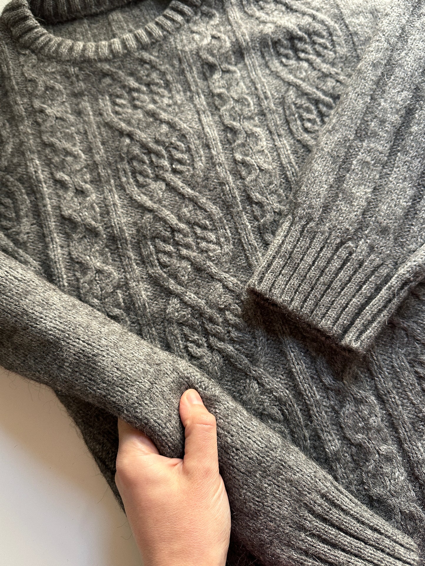 Vintage Cable Knit Wool Sweater