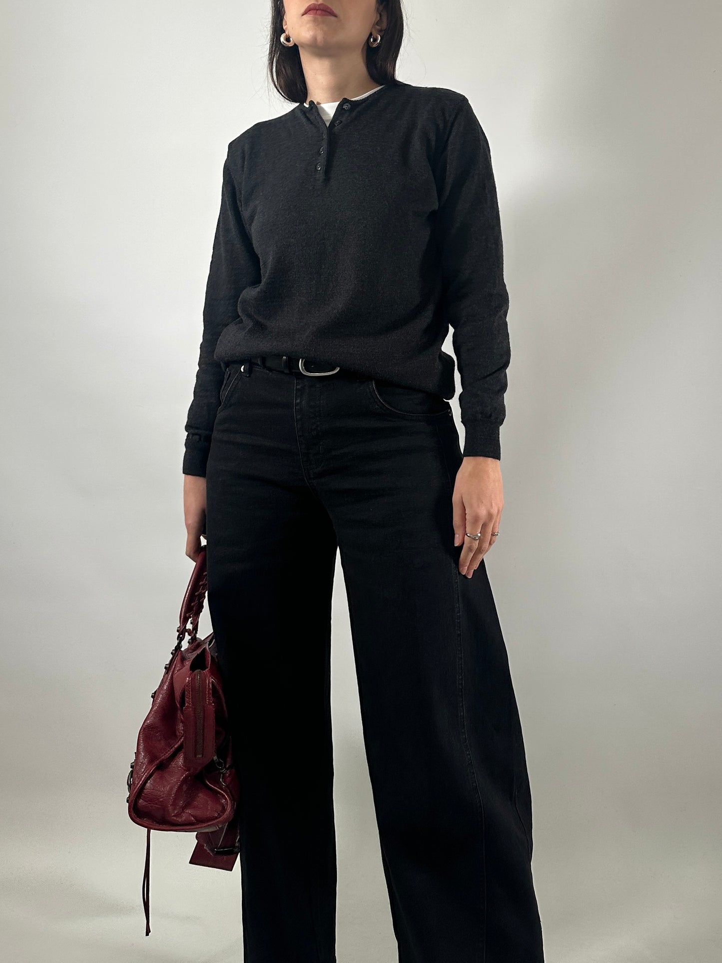 Merino Wool Henley Sweater