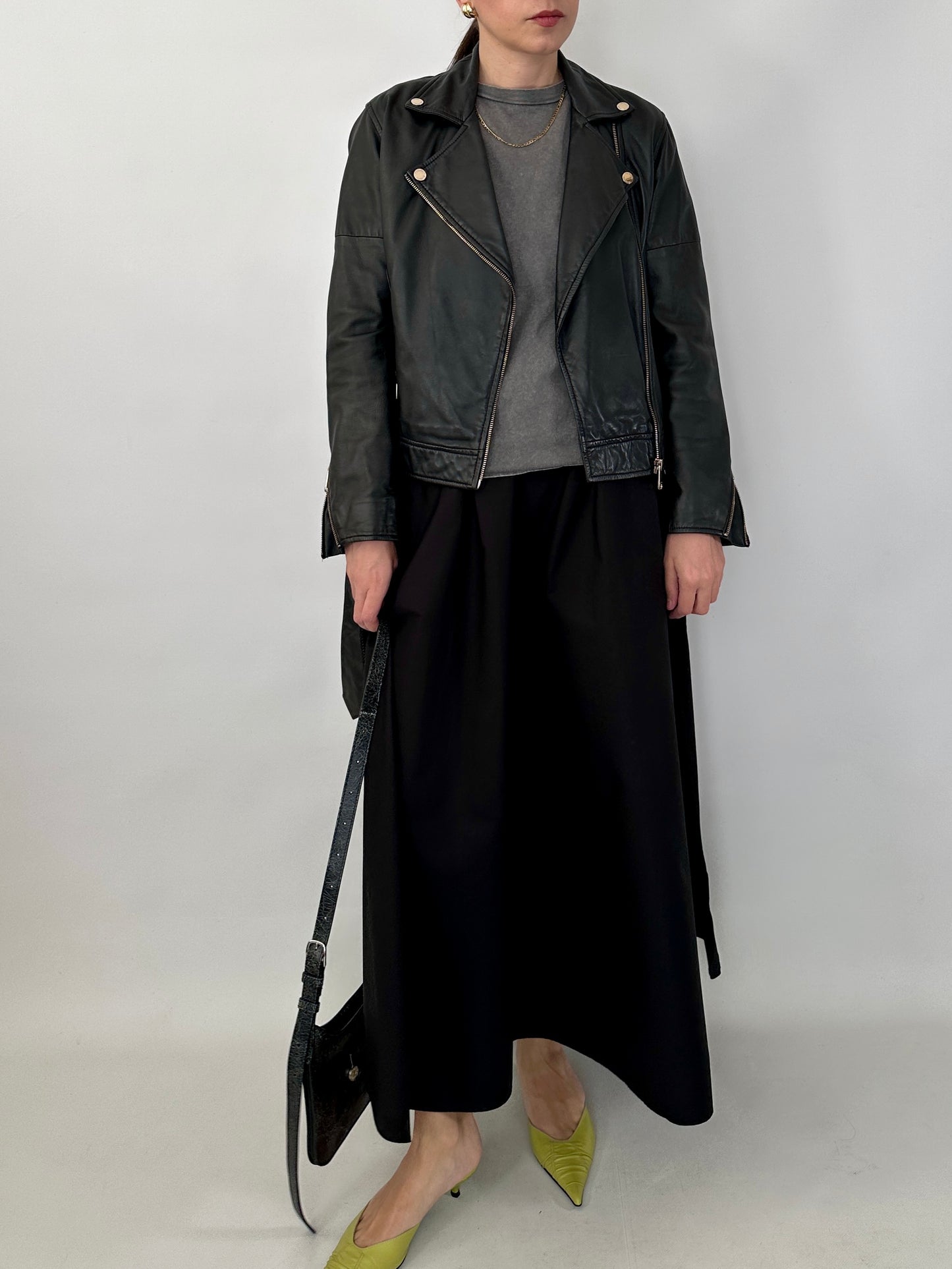 Soft leather biker jacket