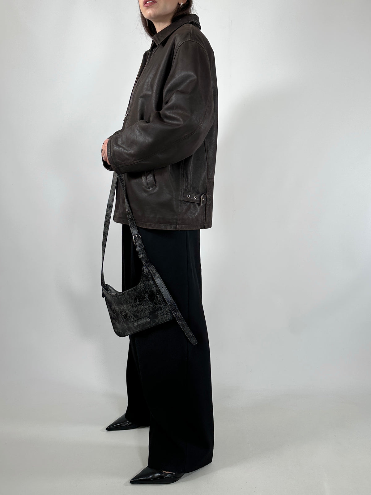 Vintage Brown Nubuck Leather Jacket
