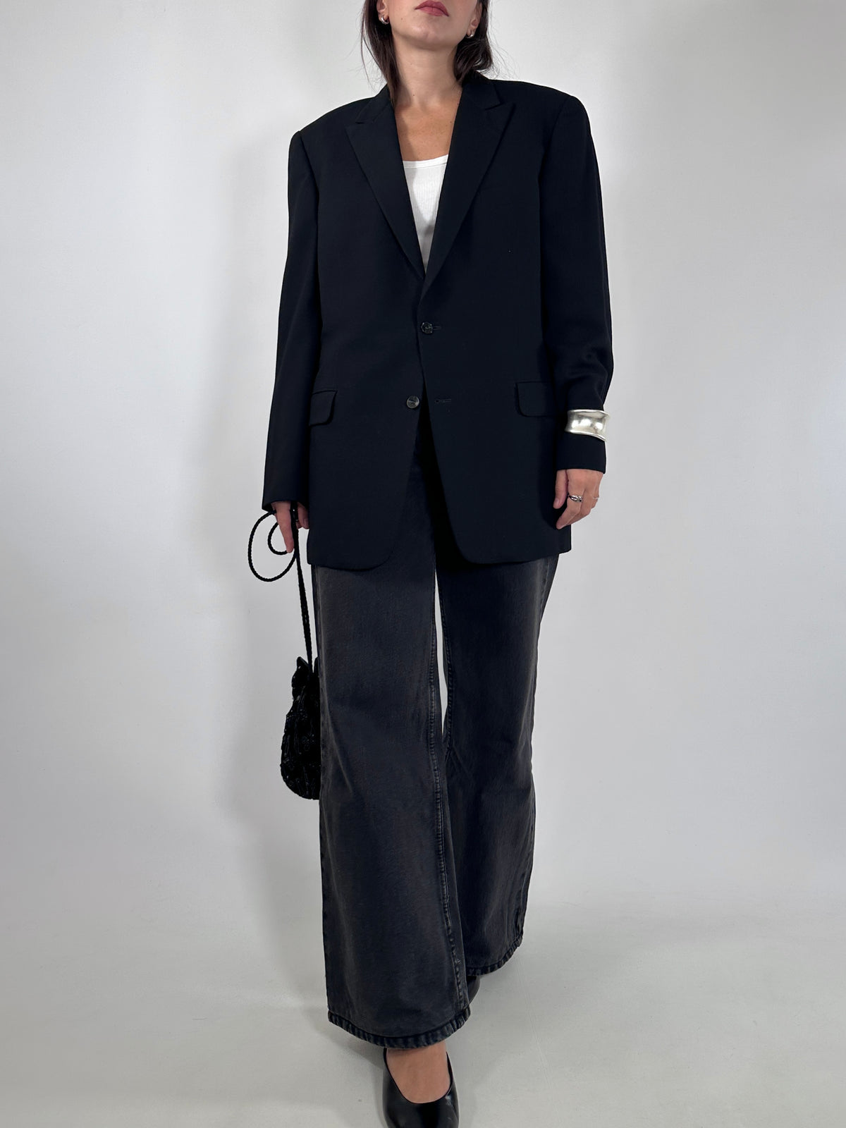 Black Wool Tailored Blazer