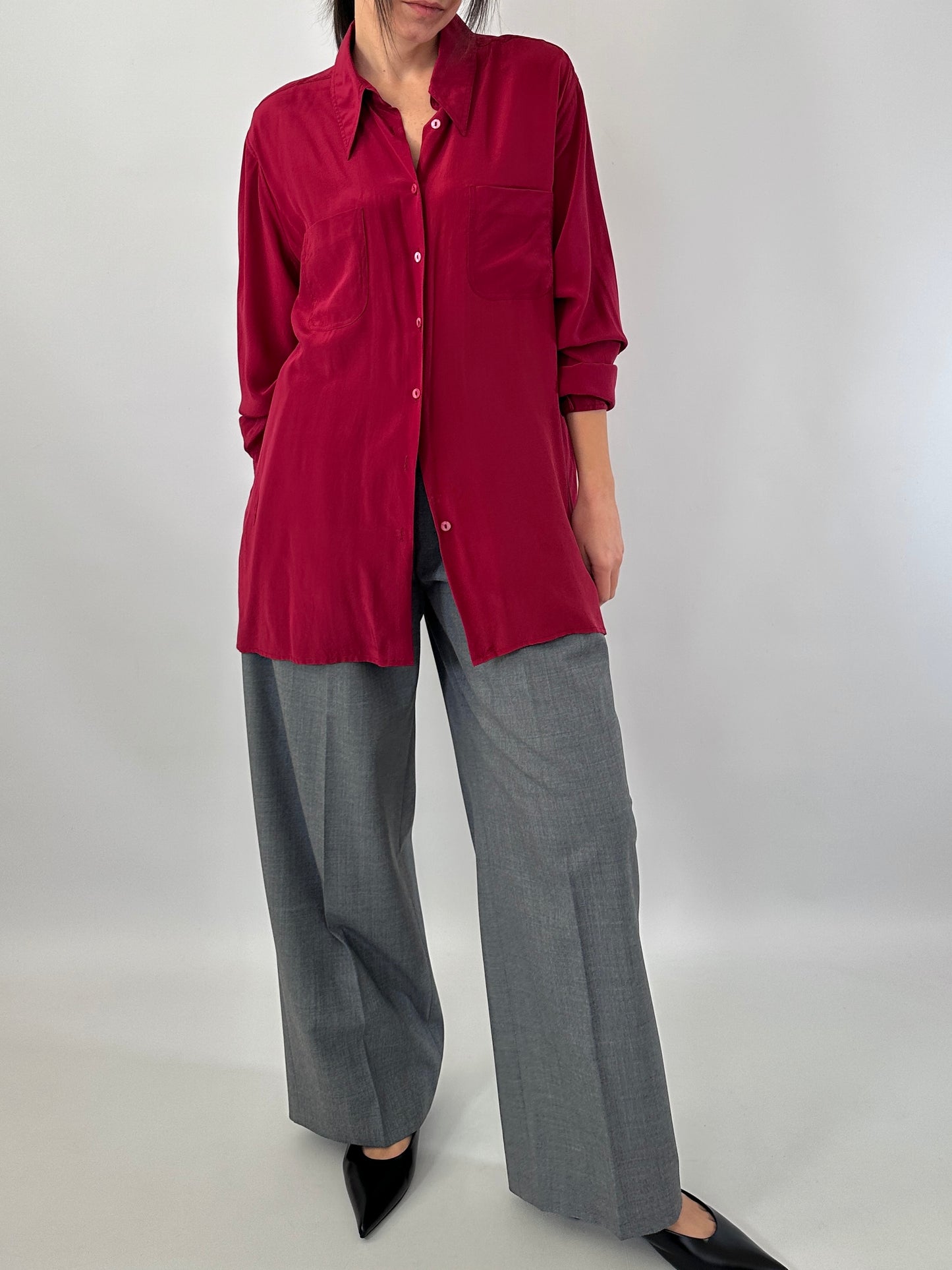 Pure silk cherry shirt