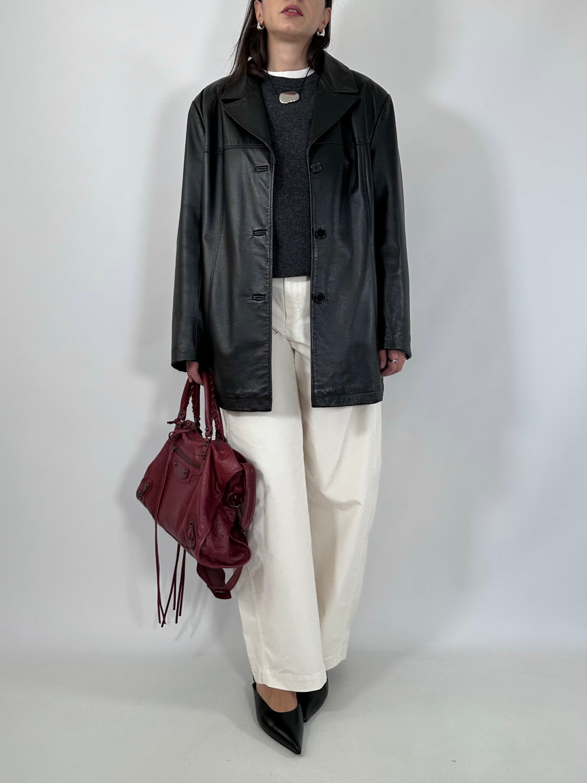 Black Leather Straight Jacket