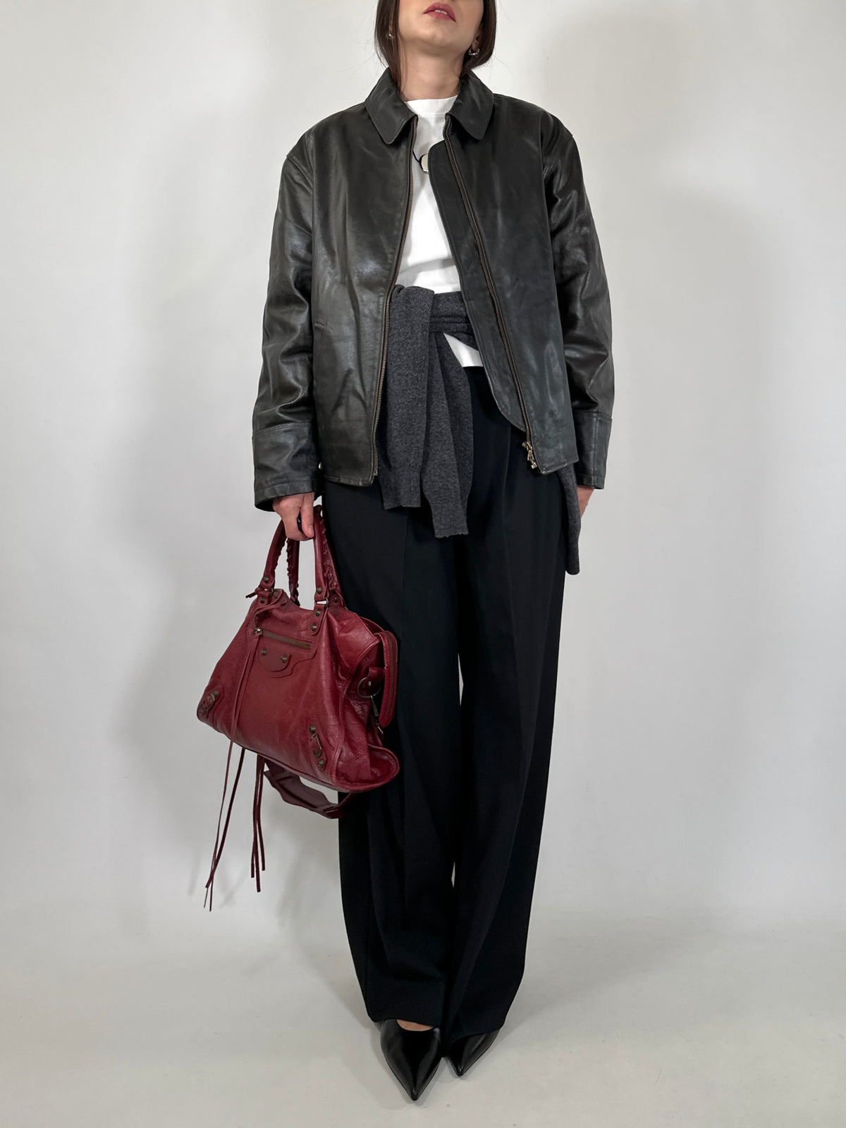 Dark Brown Patent Leather Jacket