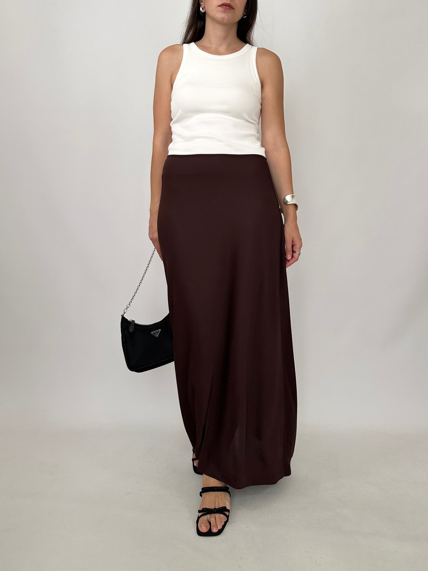 Marella Chocolate Brown Jersey Maxi Skirt