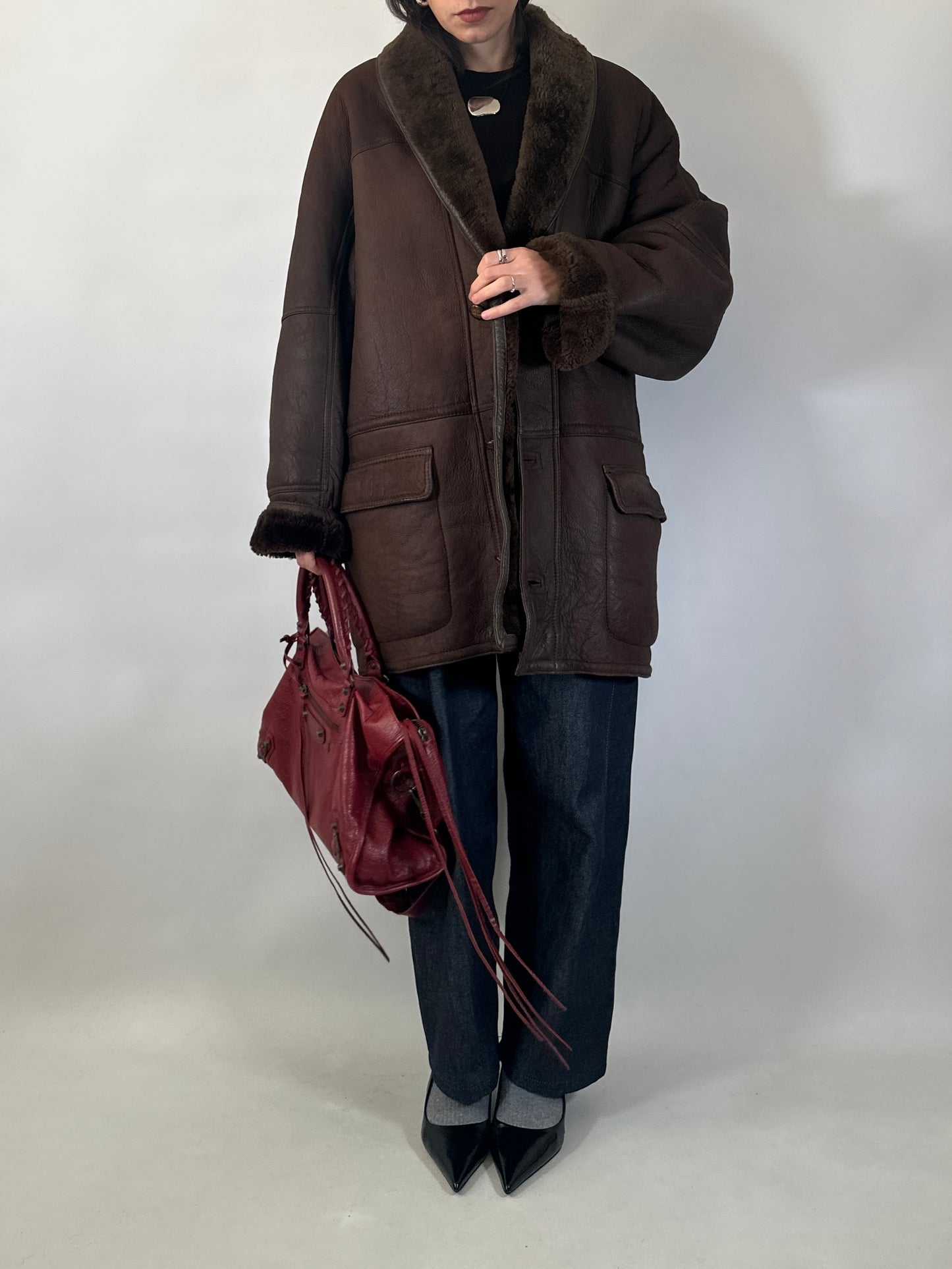 Vintage Brown Shearling Jacket