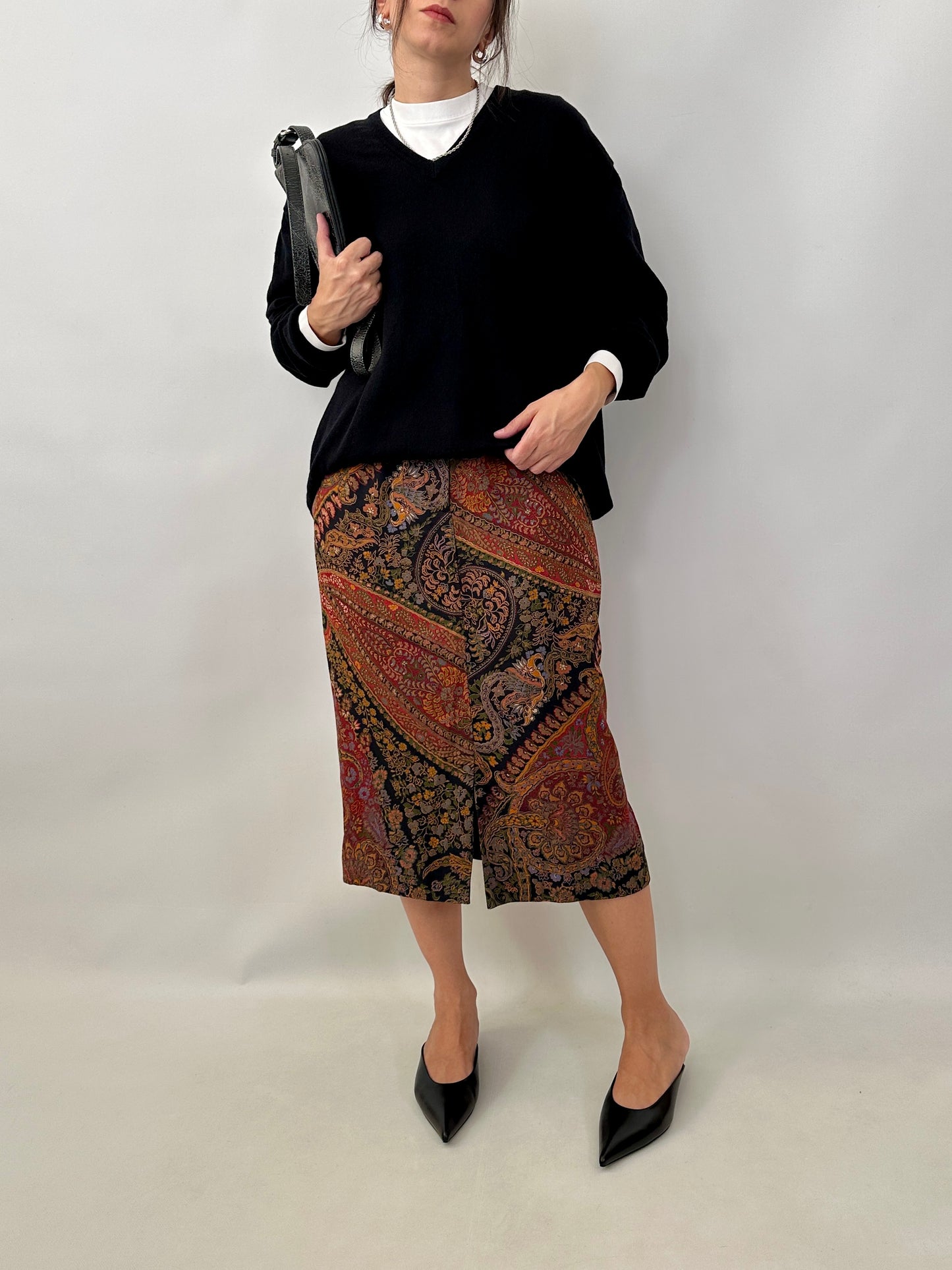 Etro silk and wool pencil skirt